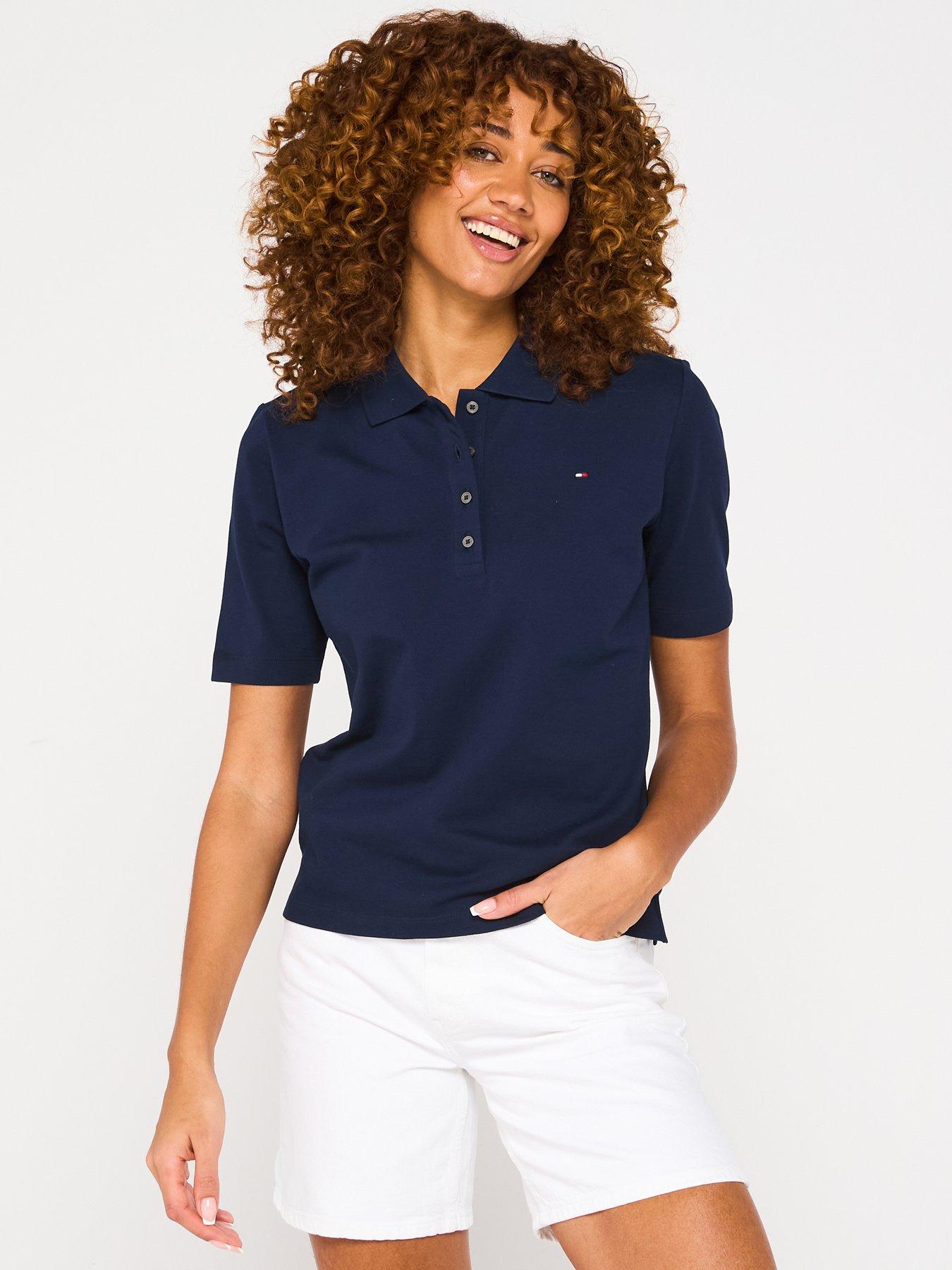  image of tommy-hilfiger-slim-fit-polo-top-navy