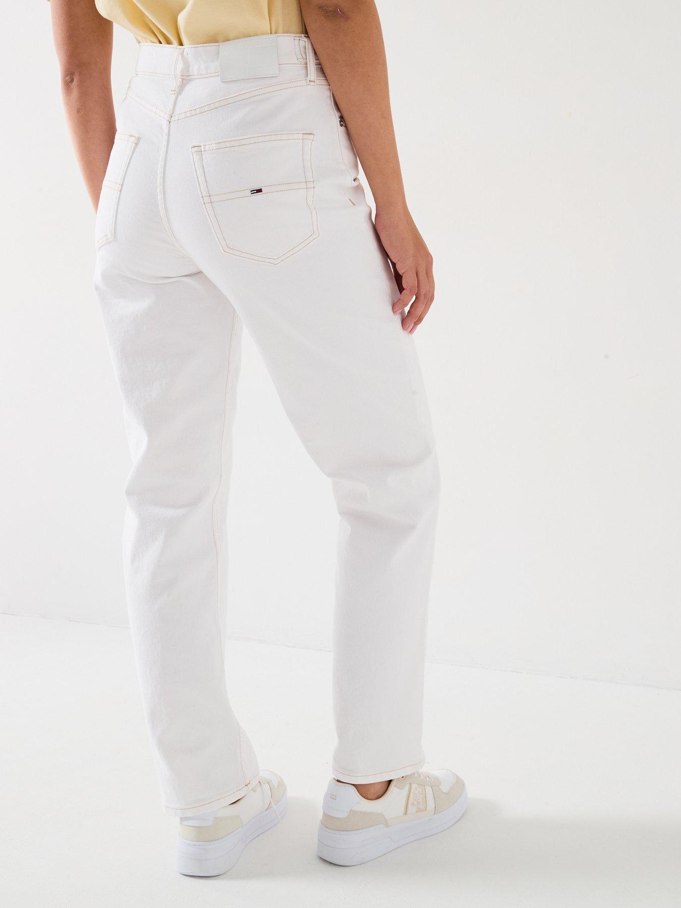  image of tommy-jeans-layla-high-rise-straight-leg-jeans-white