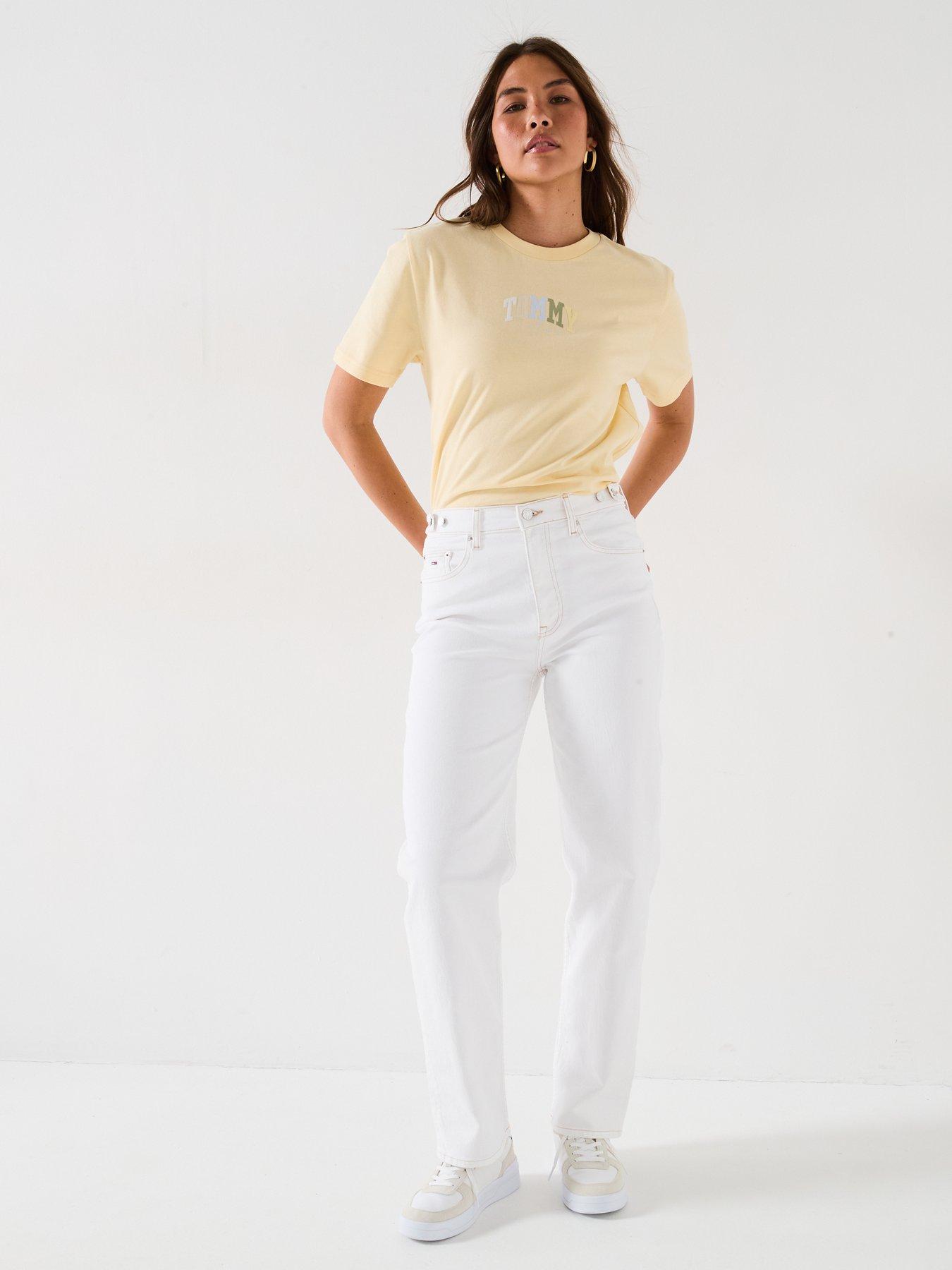  image of tommy-jeans-layla-high-rise-straight-leg-jeans-white