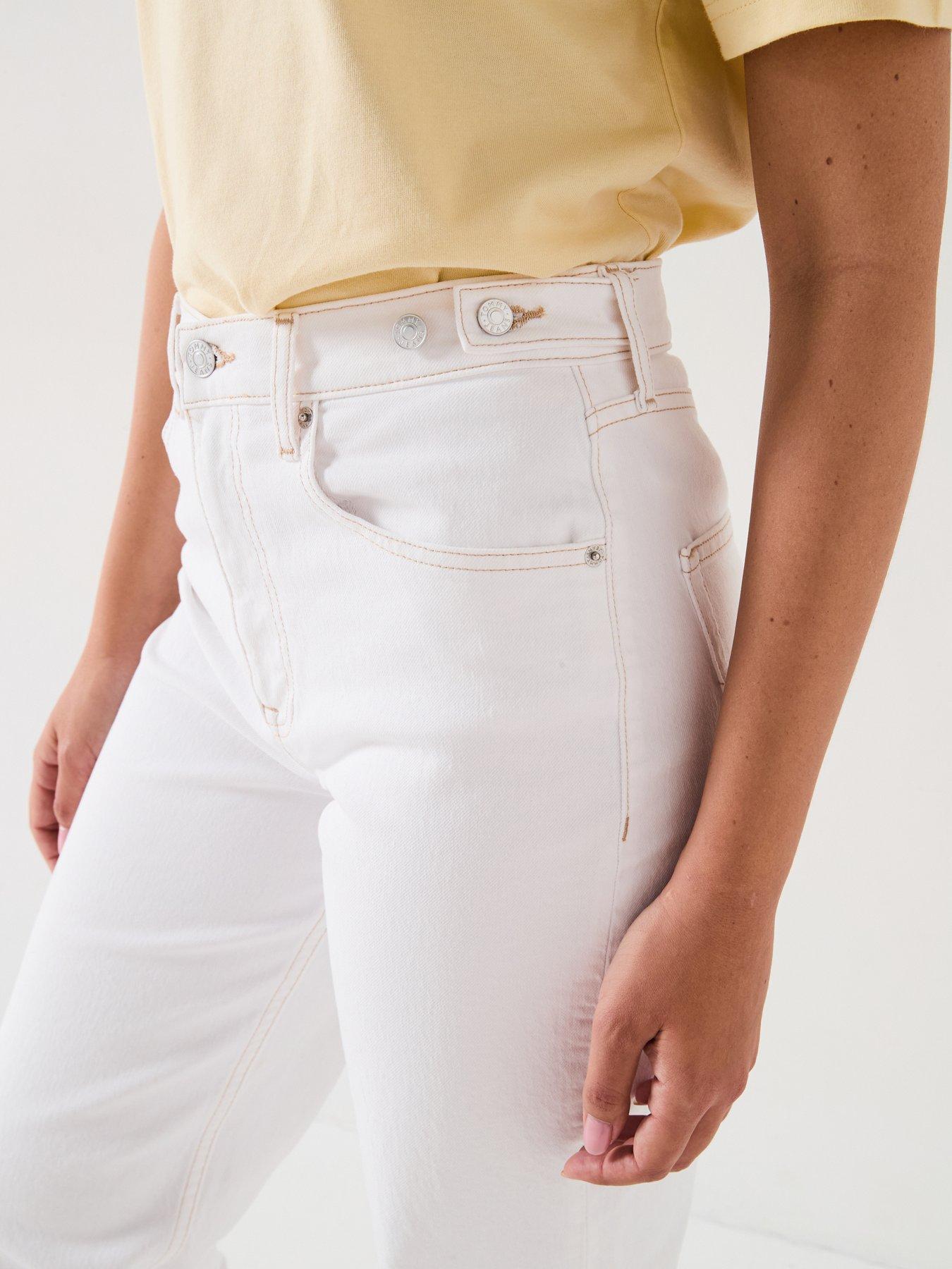  image of tommy-jeans-layla-high-rise-straight-leg-jeans-white