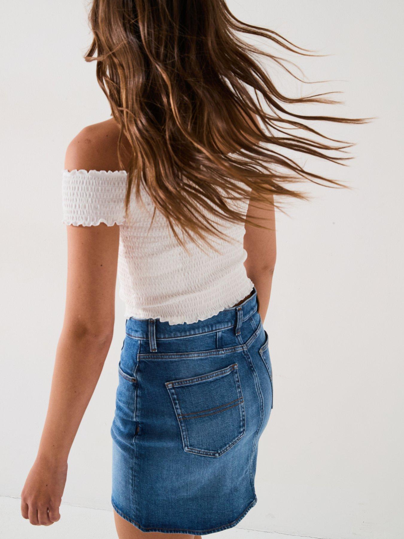  image of tommy-jeans-mini-logo-smock-top-white