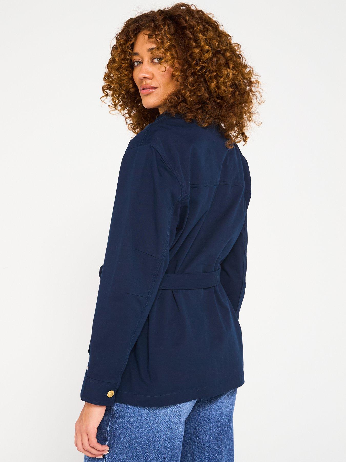  image of tommy-hilfiger-tie-waist-utility-jackey-navy