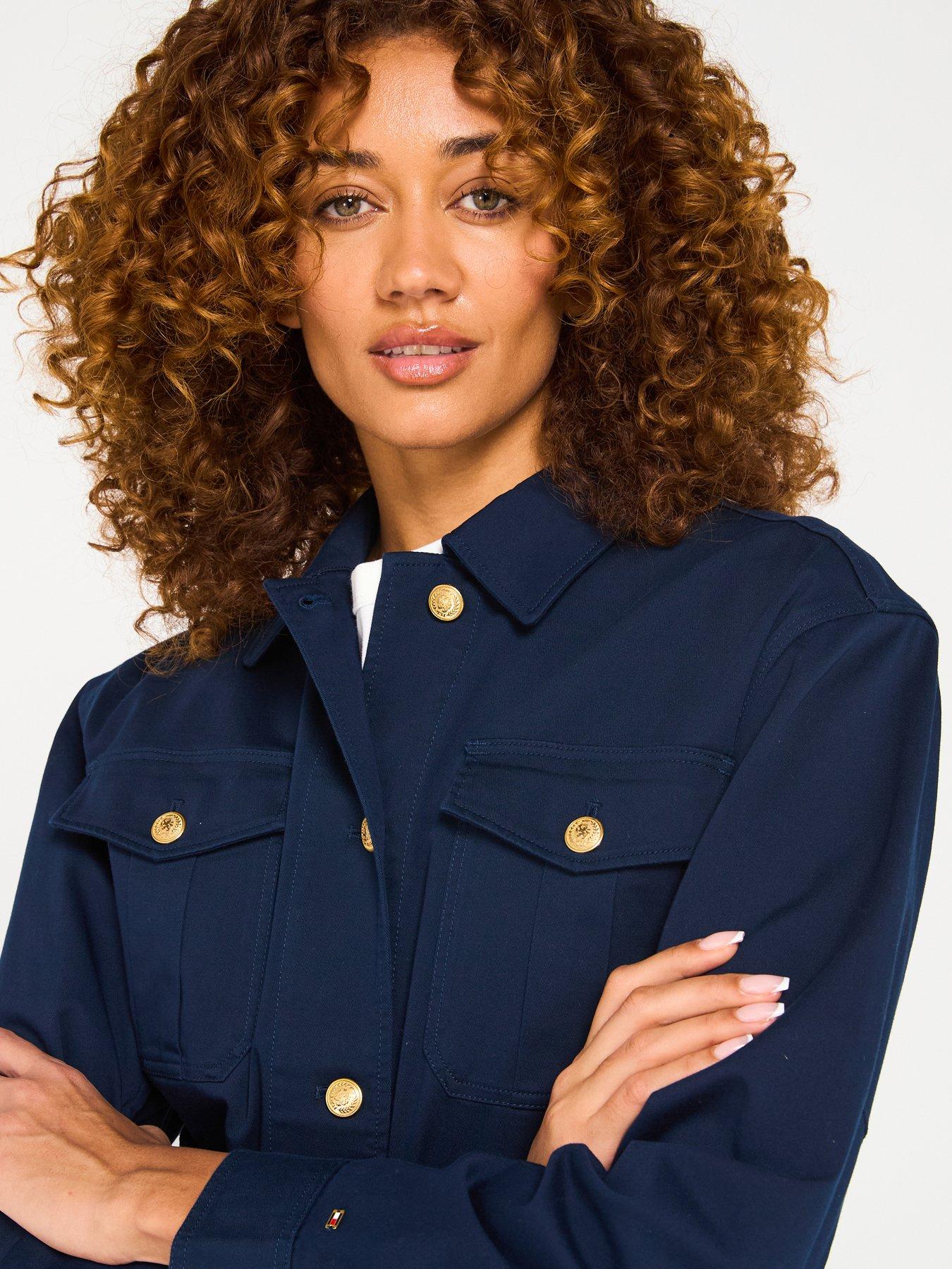  image of tommy-hilfiger-tie-waist-utility-jackey-navy