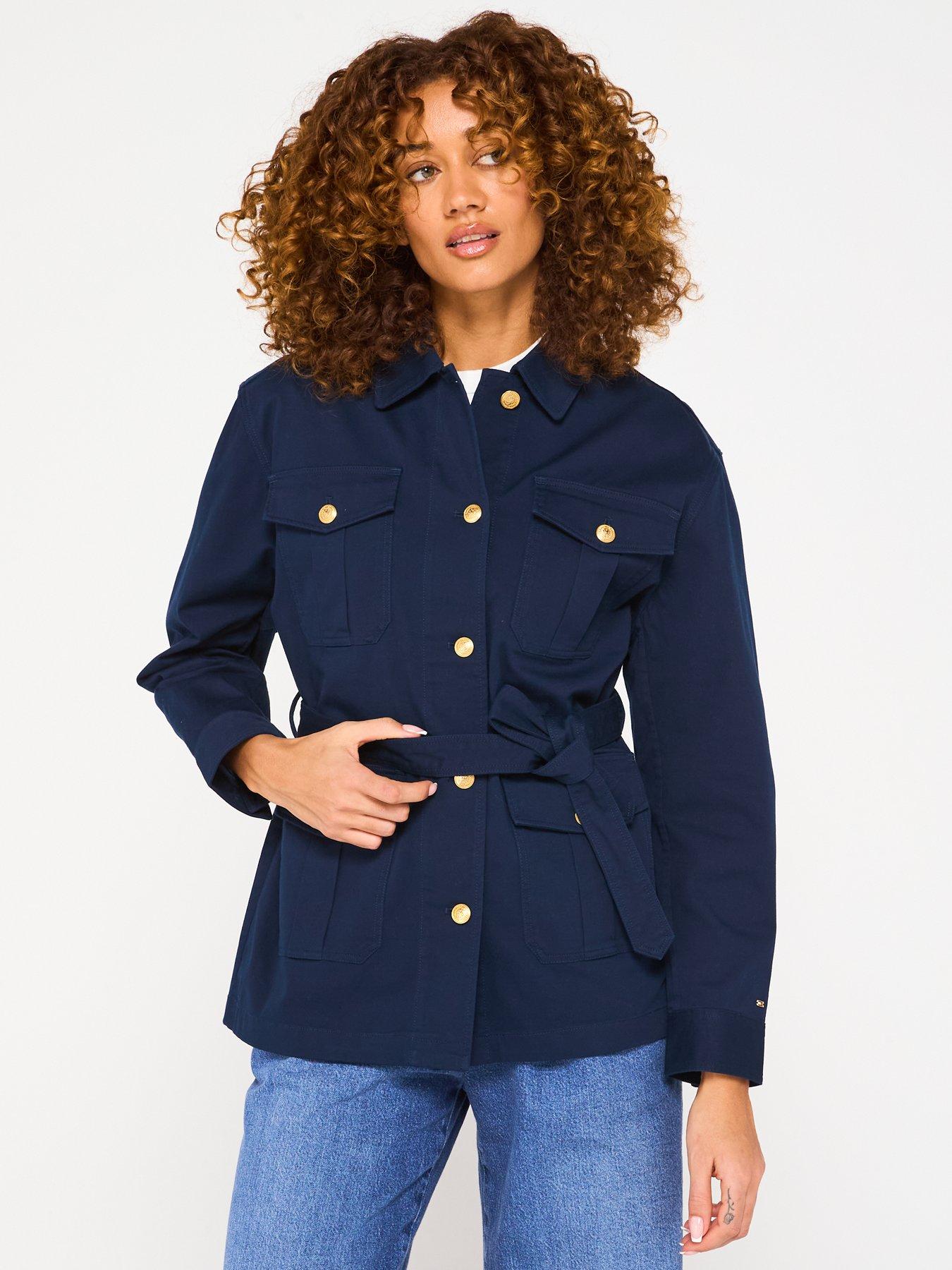  image of tommy-hilfiger-tie-waist-utility-jackey-navy
