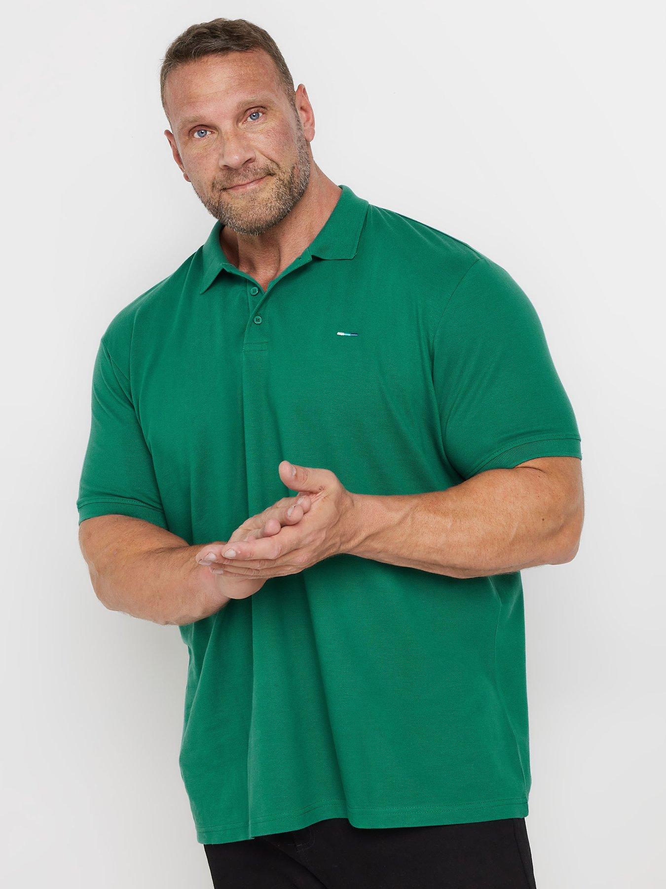  image of badrhino-big-amp-tall-plain-polo-shirt-green