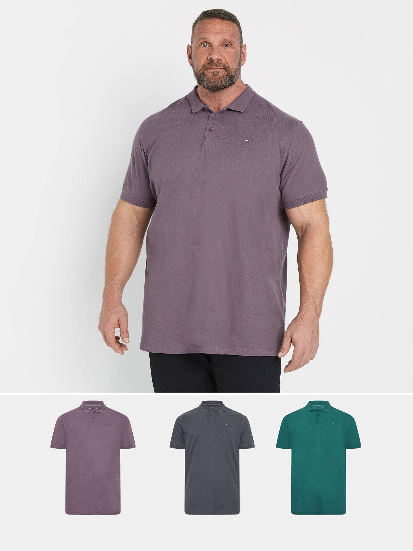  image of badrhino-big-amp-tall-3-pack-plain-polo-shirt-multi