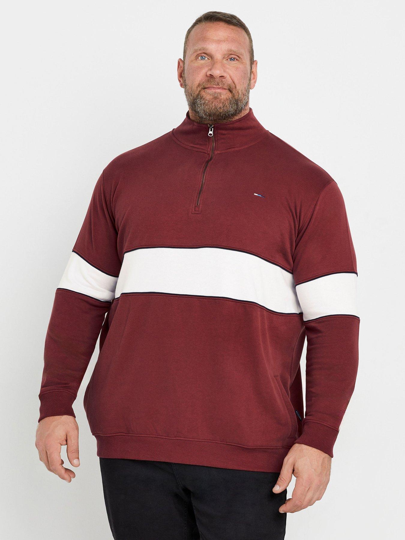 undefined Big  &  Tall Half Zip Sweatshirt - Red