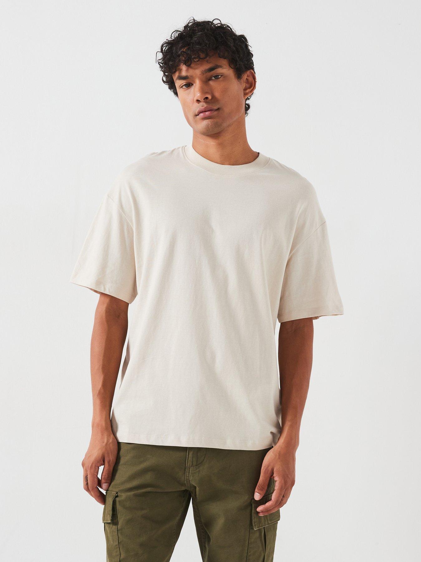 undefined Boxy Fit T-Shirt - Beige