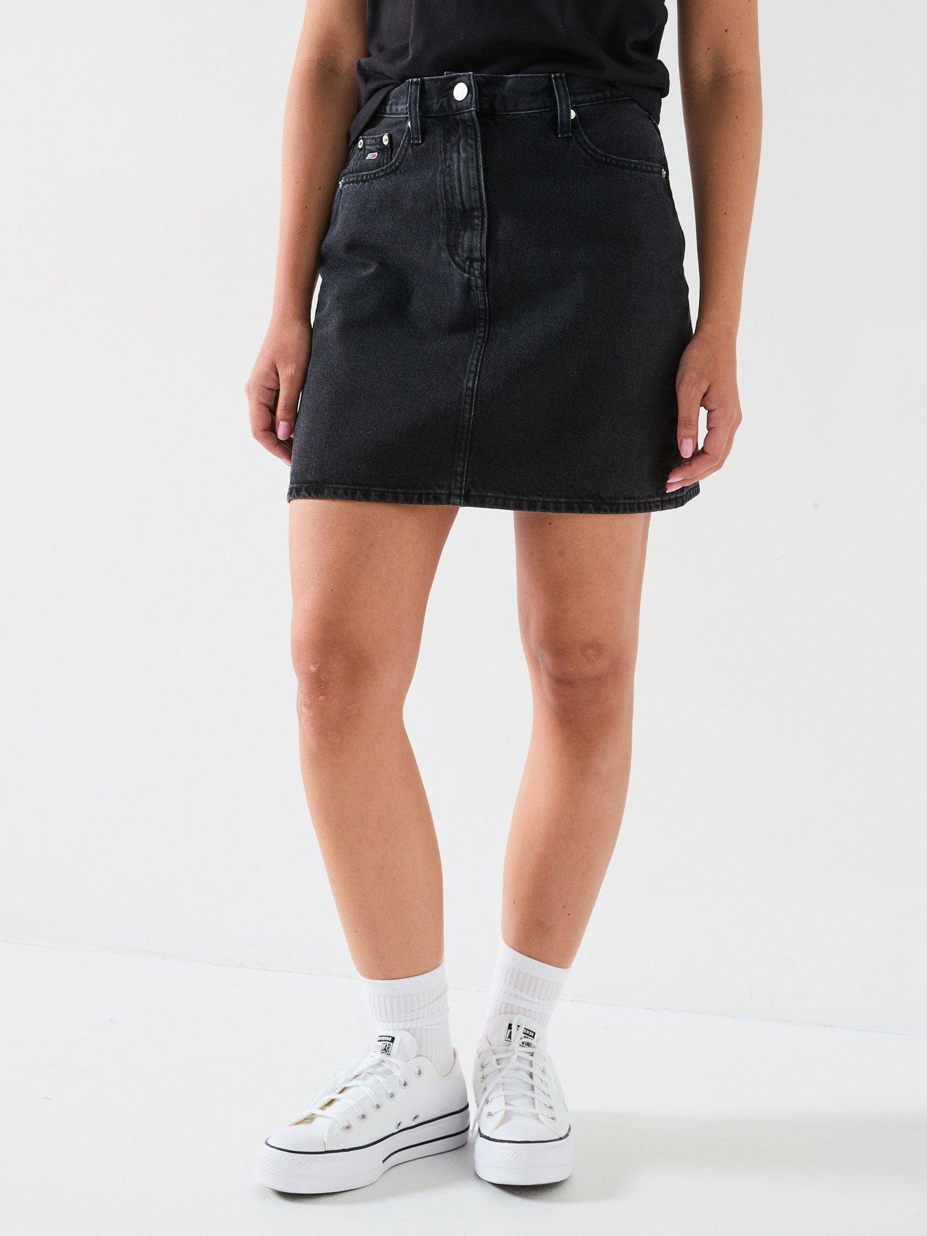  image of tommy-jeans-mom-skirt-black