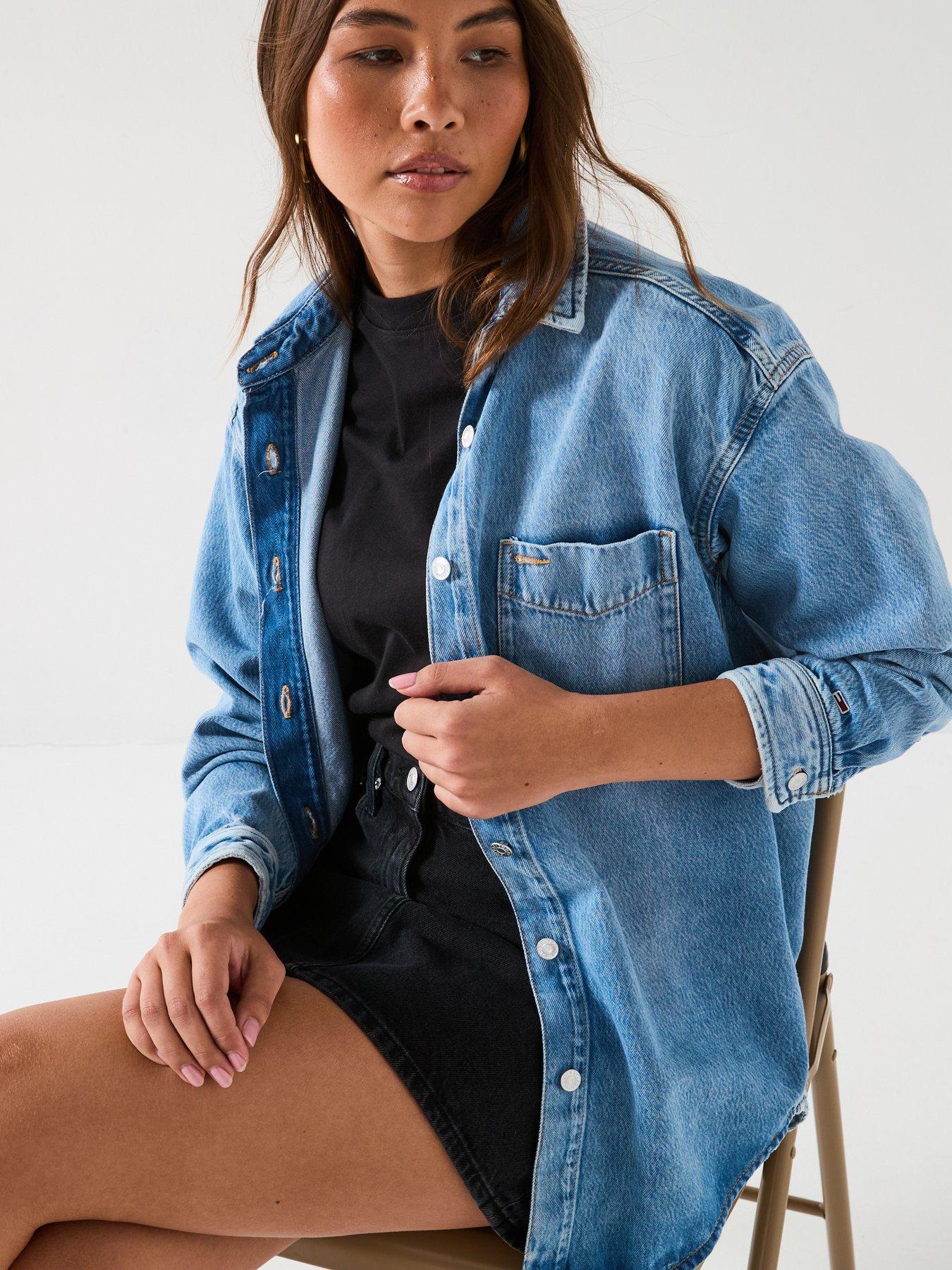  image of tommy-jeans-mom-skirt-black