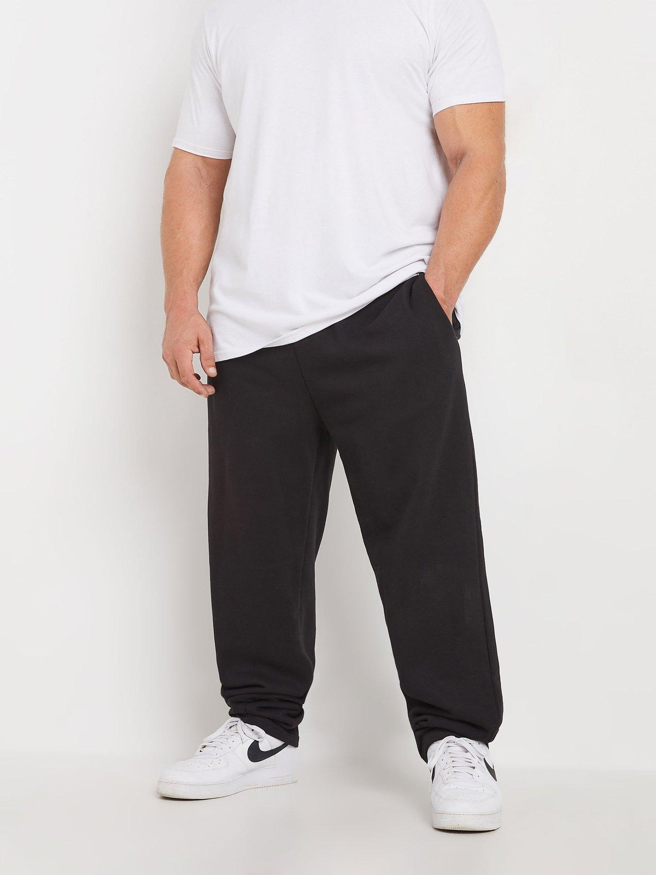  image of badrhino-big-amp-tall-open-hem-joggers-black