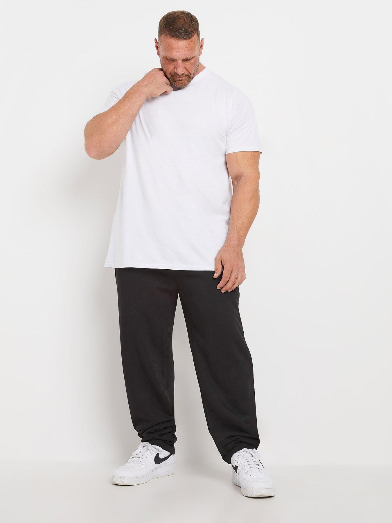  image of badrhino-big-amp-tall-open-hem-joggers-black