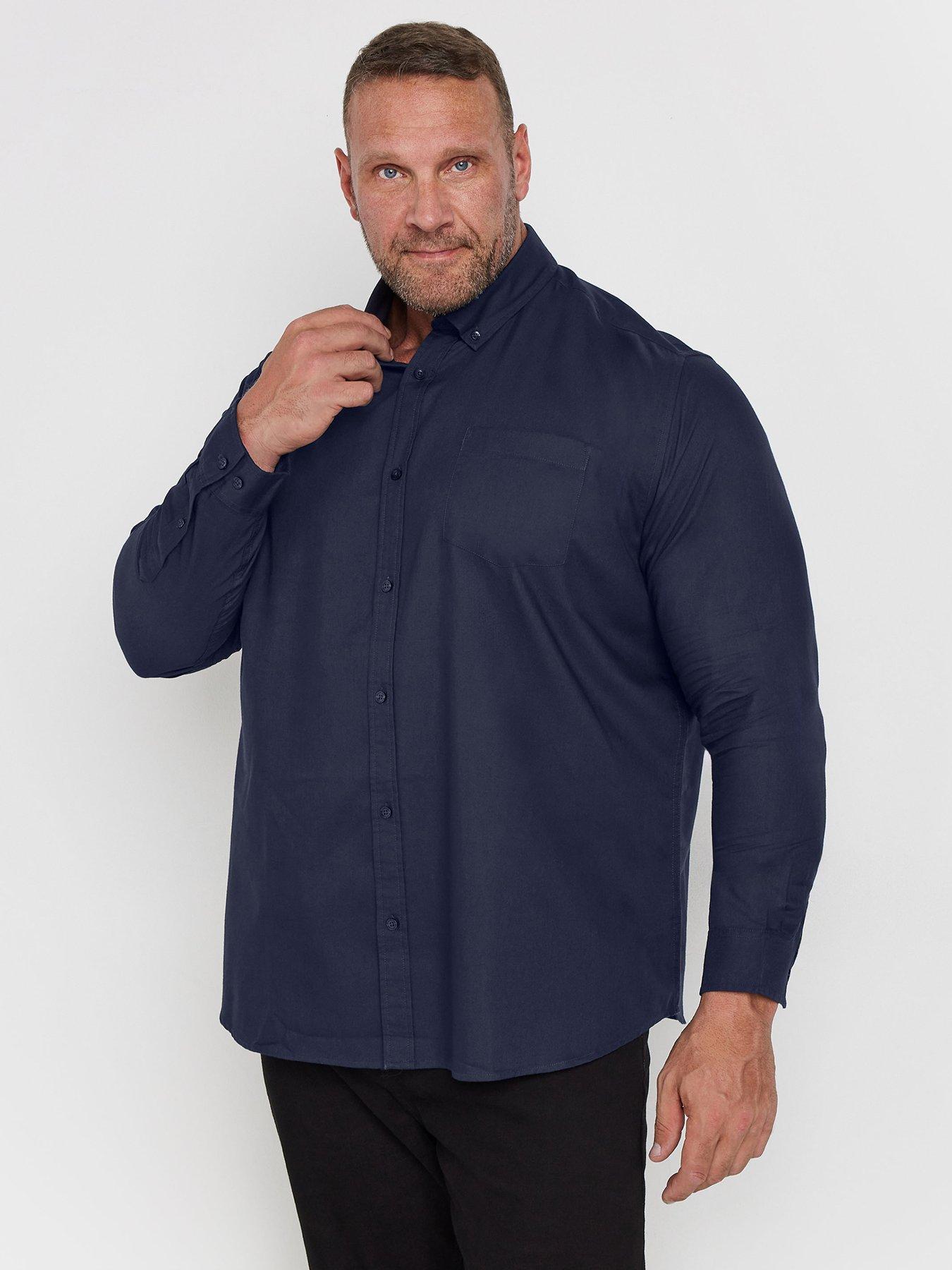  image of badrhino-long-sleeve-oxford-shirt-blue