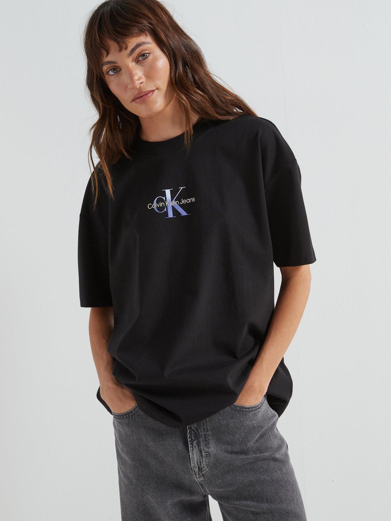 undefined Gradient Logo Oversized T-Shirt - Black