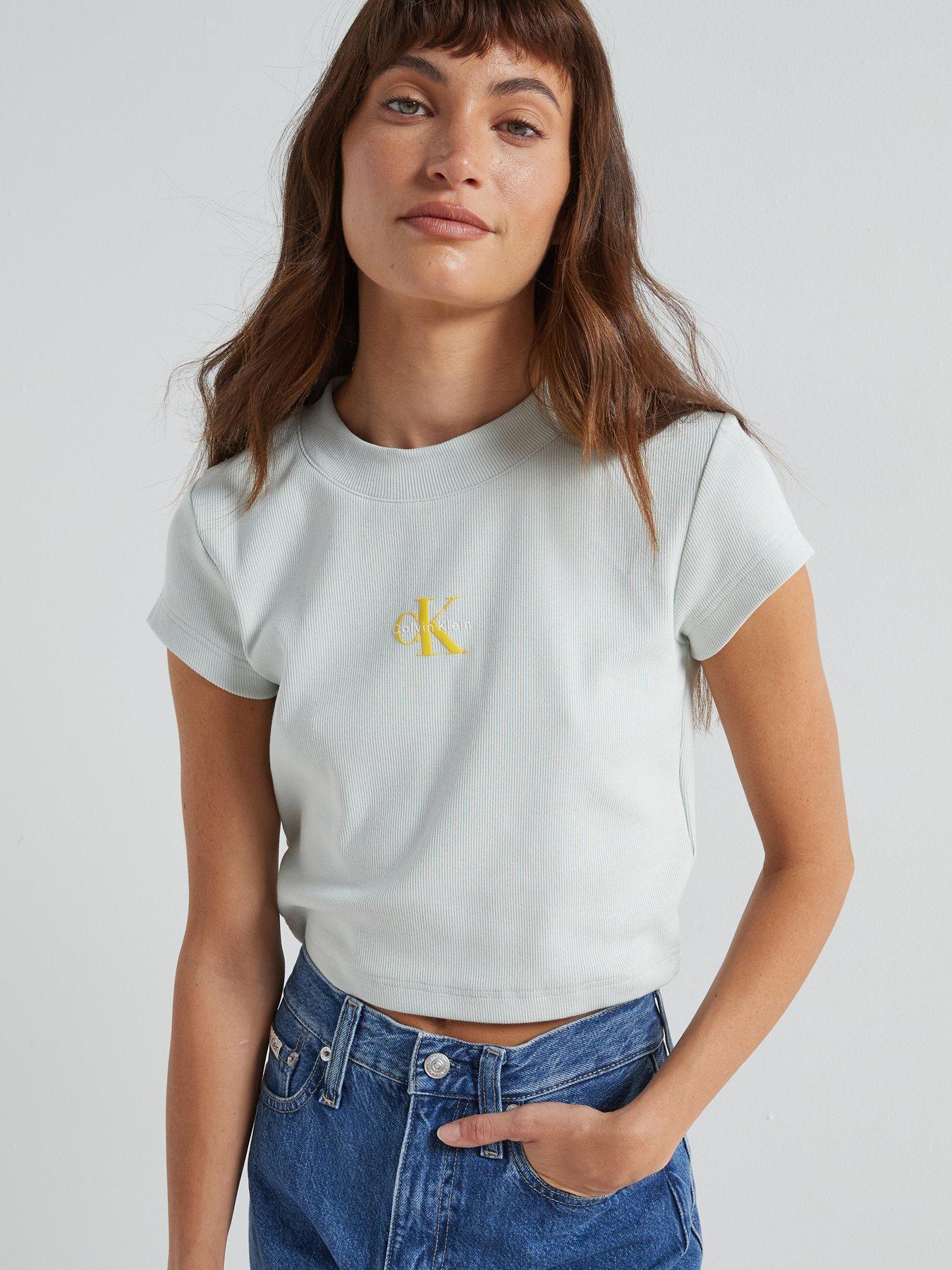 calvin-klein-jeans-monogram-cropped-t-shirt-green