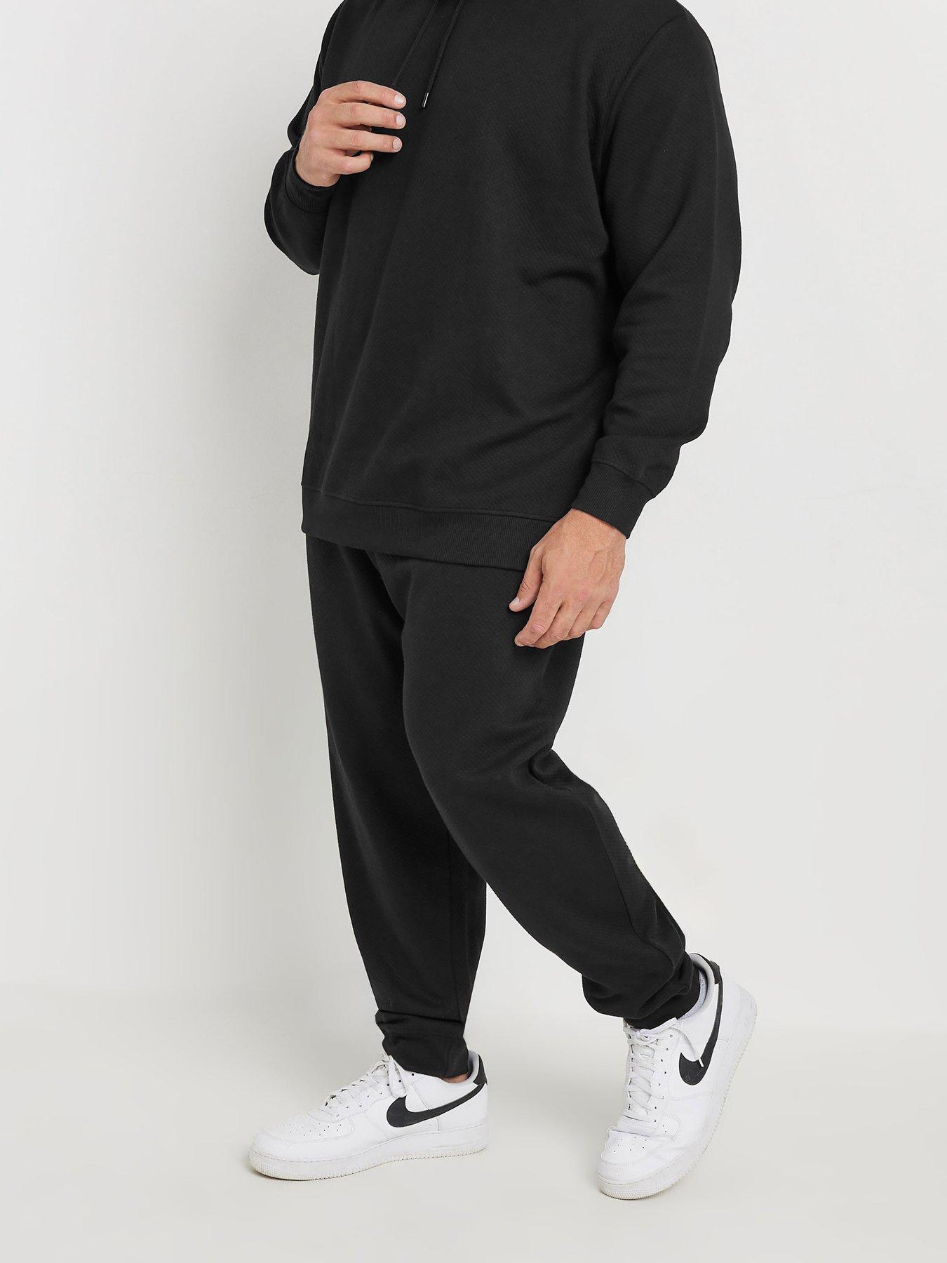  image of badrhino-big-amp-tall-diamond-quilted-joggers-black