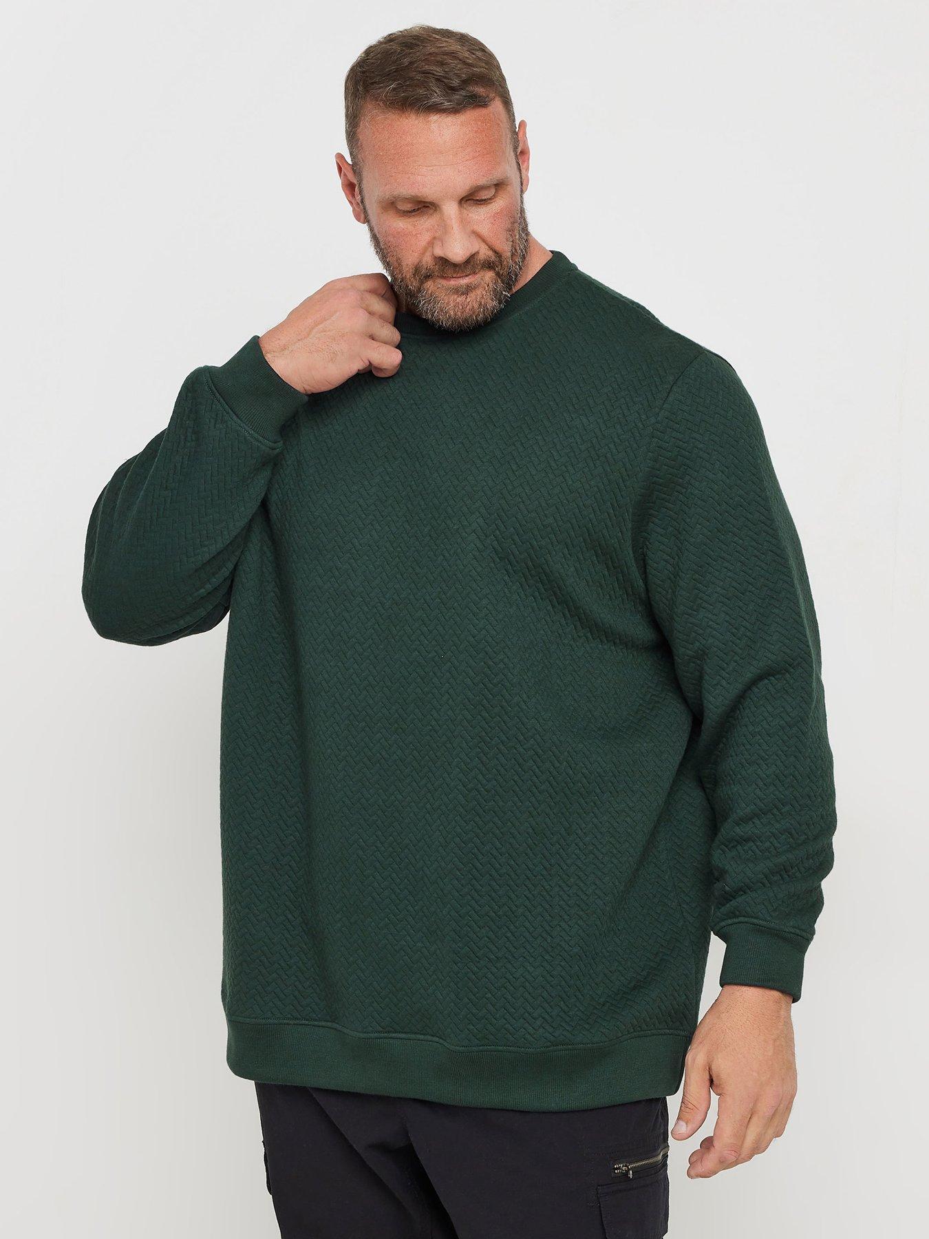 BadRhino Big  &  Tall Chevron Crew Sweatshirt - Green