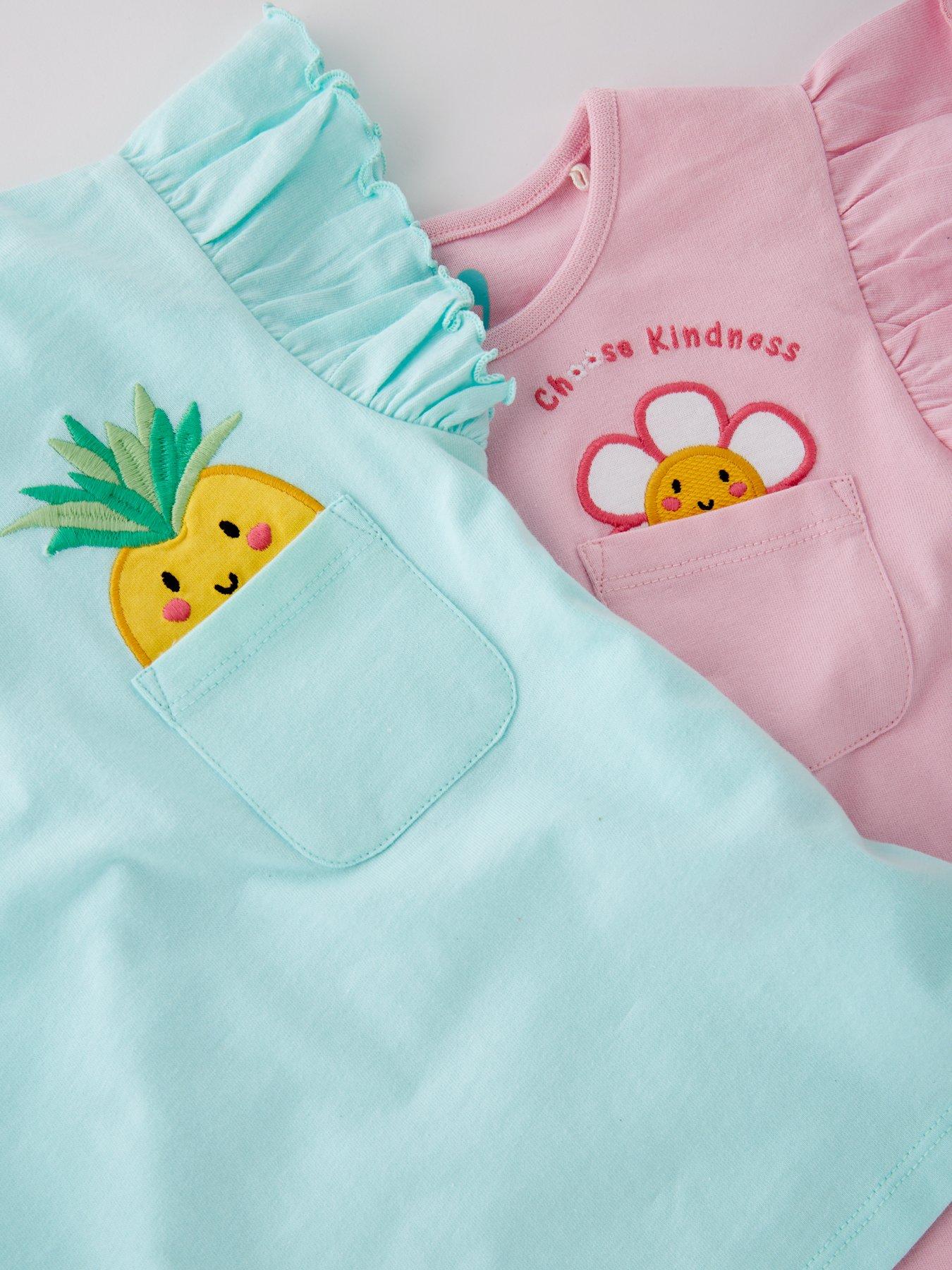  image of mini-v-by-very-girls-2-pack-character-pocket-t-shirt-multi