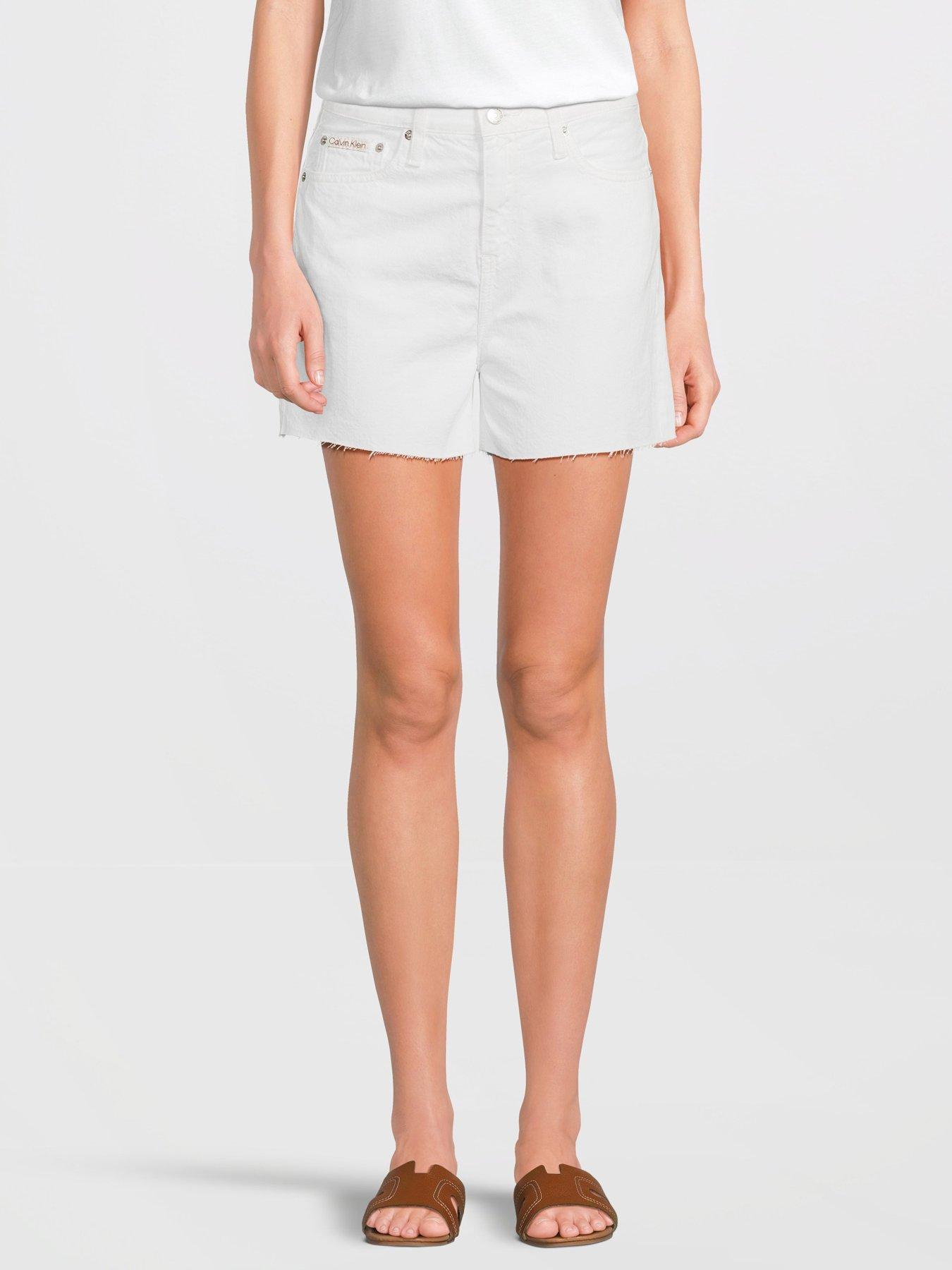 undefined Mid Rise Mom Short - White