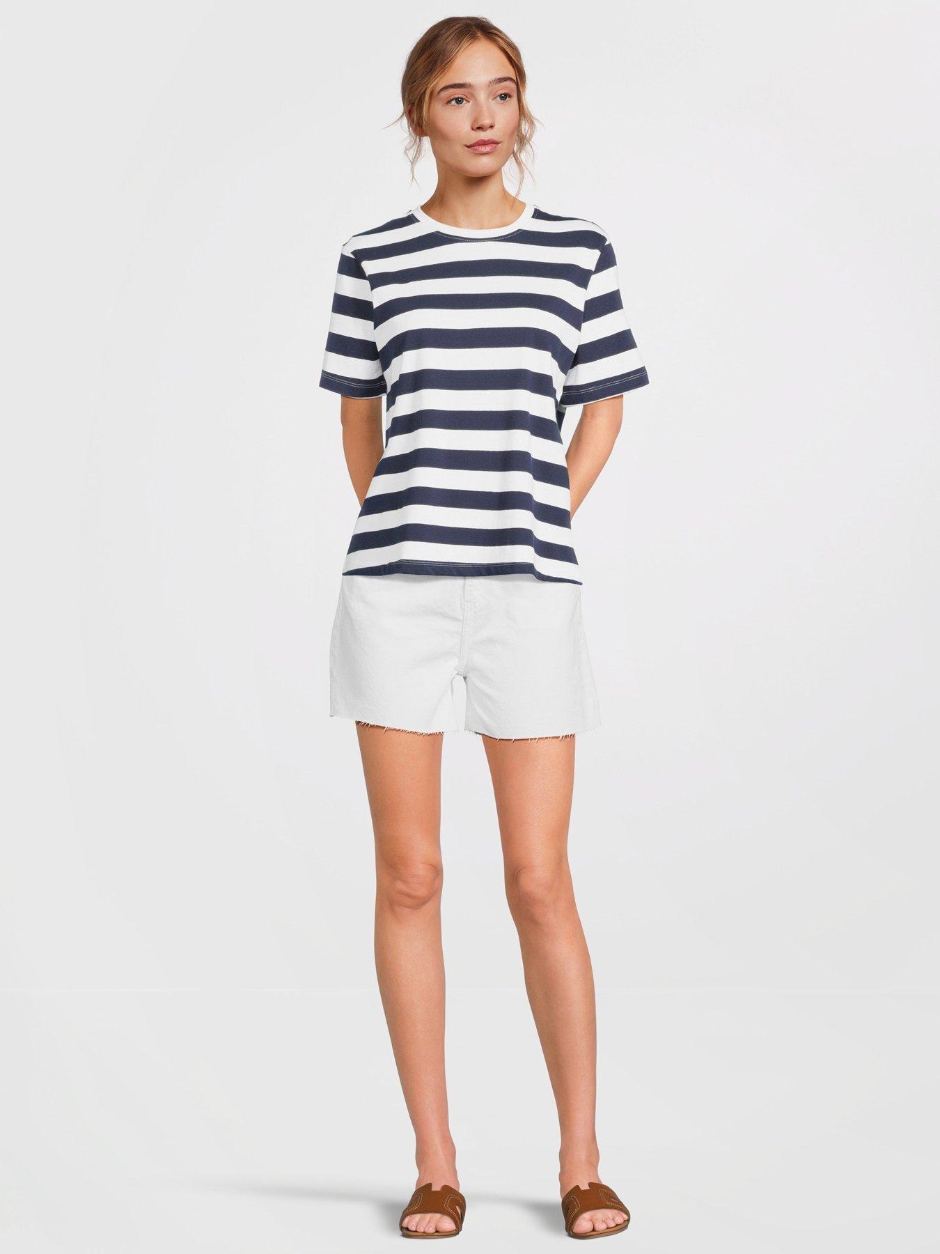 Image 3 of 5 of Calvin Klein Jeans Mid Rise Mom Shorts - White