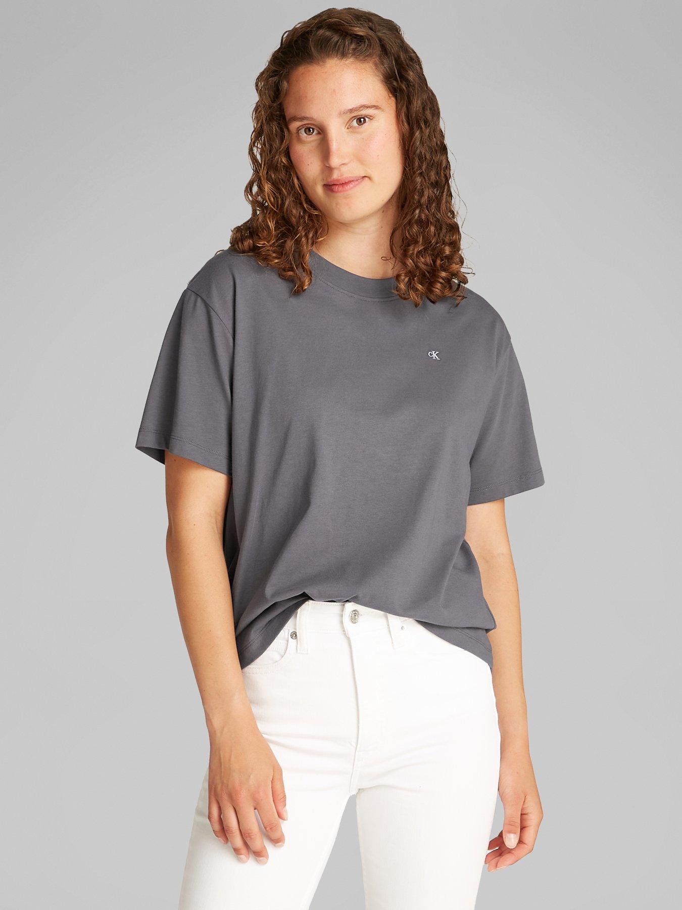 front image of calvin-klein-jeans-graphic-back-t-shirt-grey