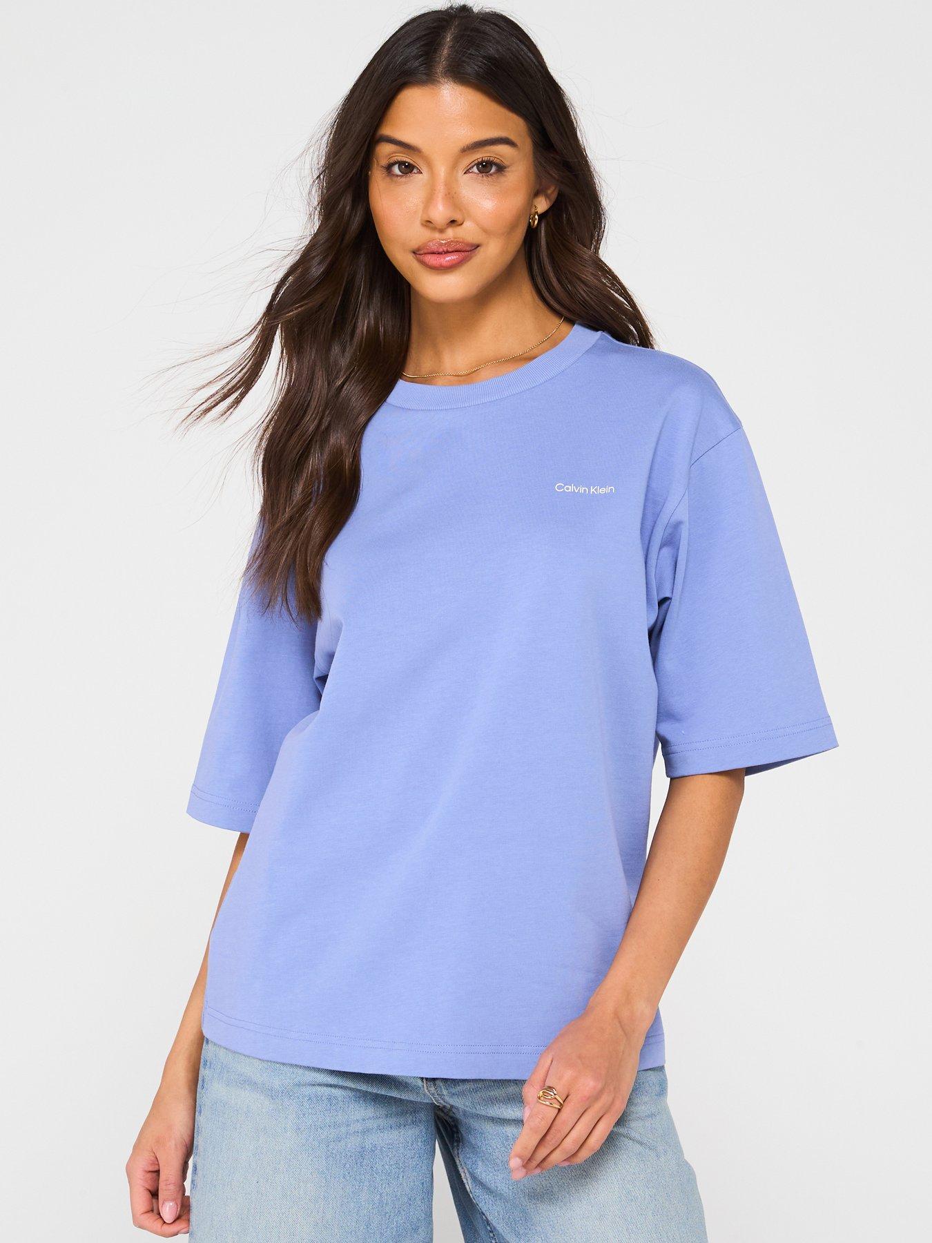 undefined Logo Back Oversized T-Shirt - Blue