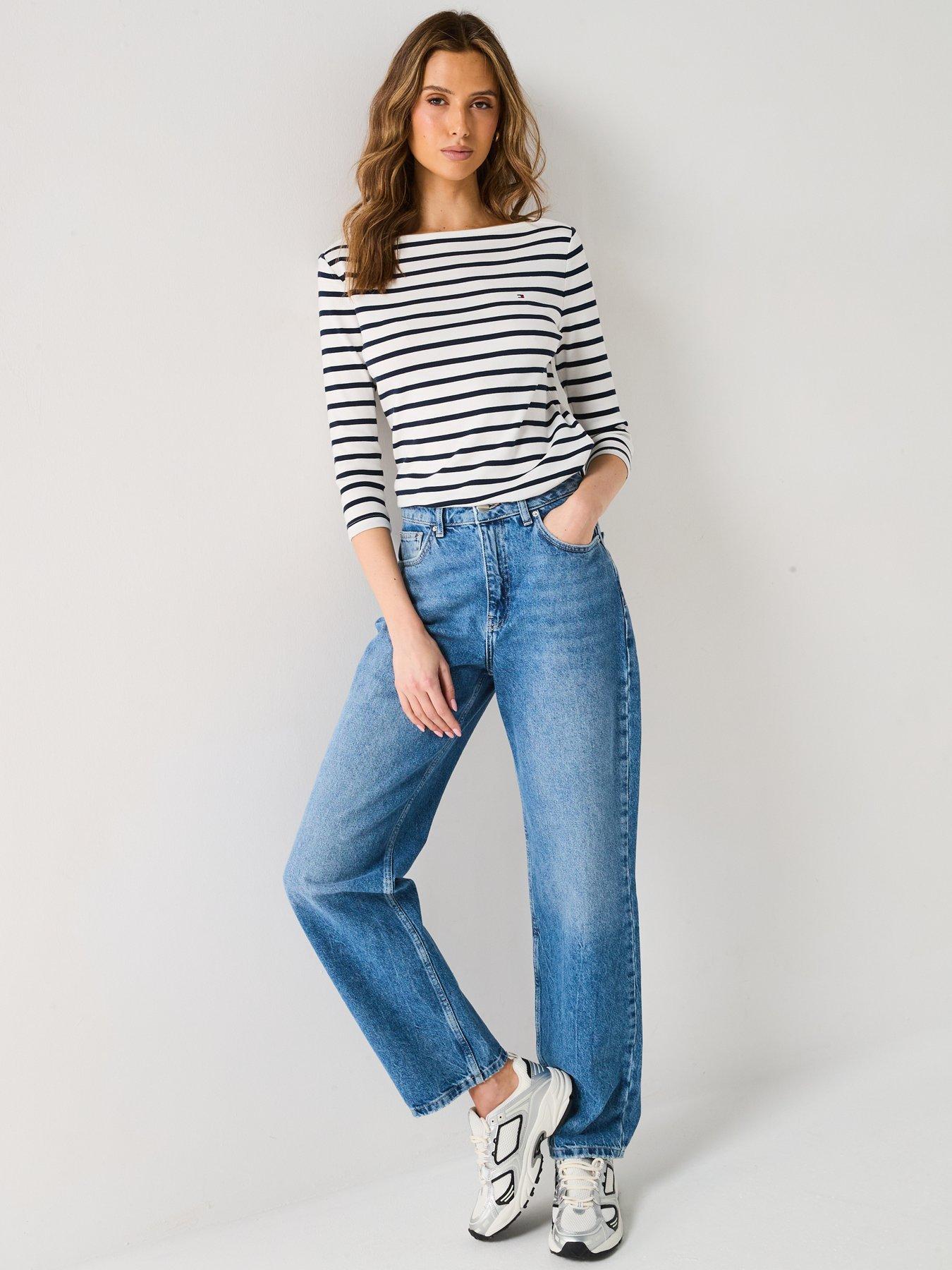  image of tommy-hilfiger-slim-fit-boat-neck-top-multi
