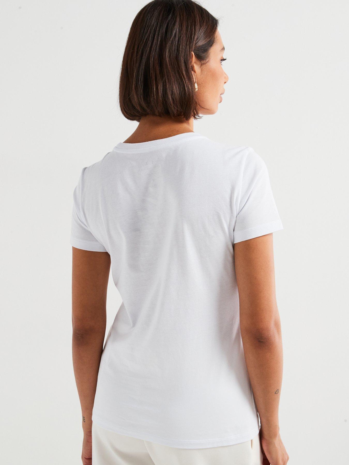  image of armani-exchange-embellished-logo-short-sleeve-t-shirt-white
