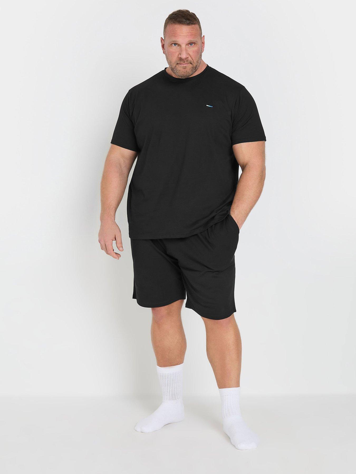 undefined Big  &  Tall Lounge Short And T-Shirt Set - Black