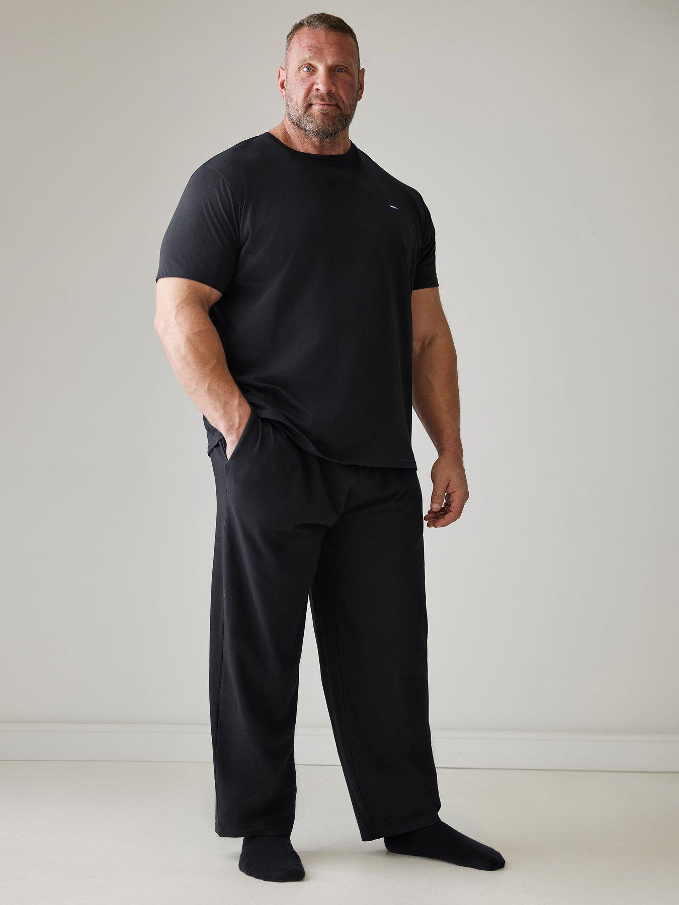 undefined Big  &  Tall Lounge Trouser  &  T-Shirt Set - Black