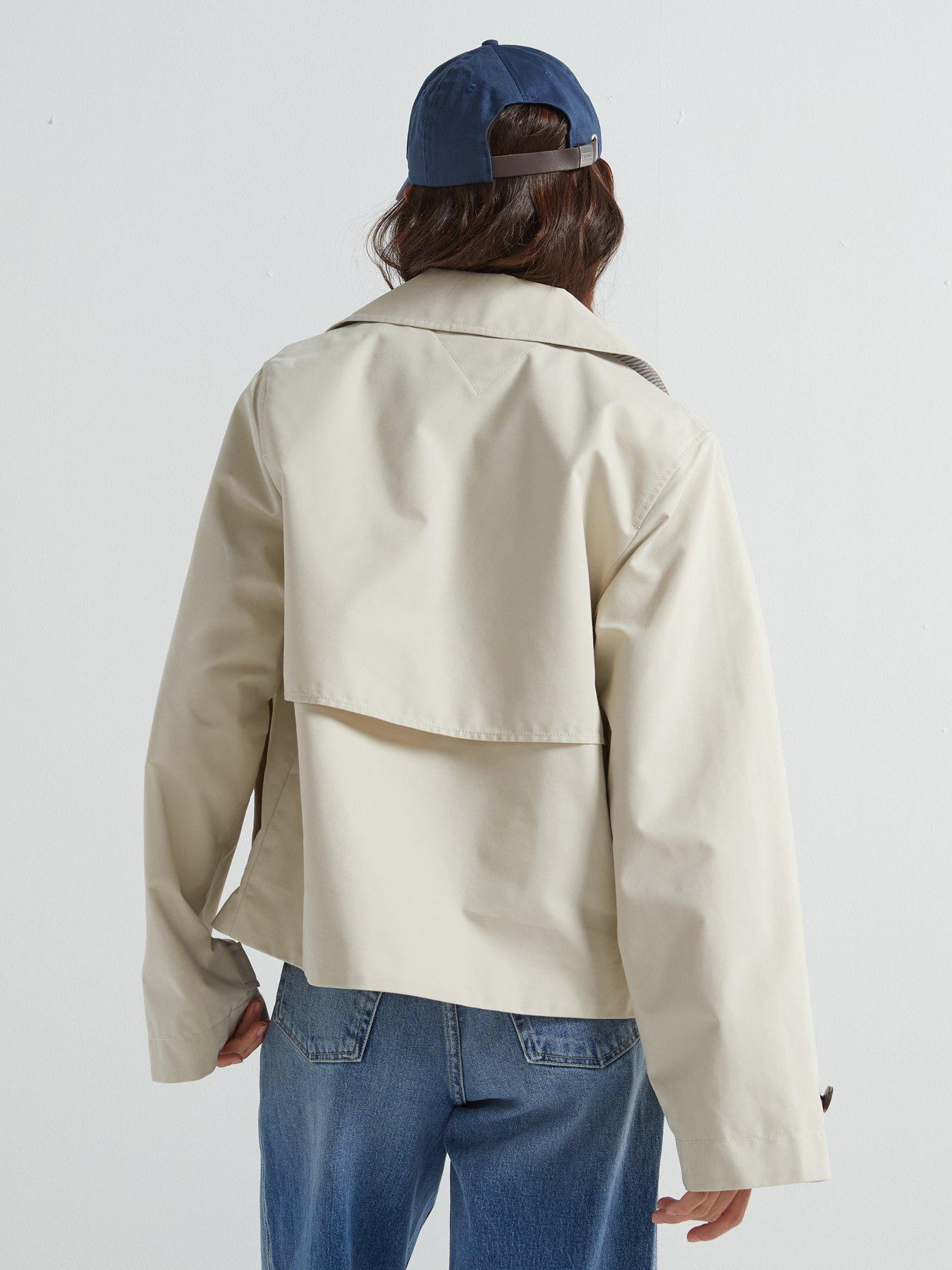 Image 2 of 6 of Tommy Jeans Cropped Trench Coat - Beige