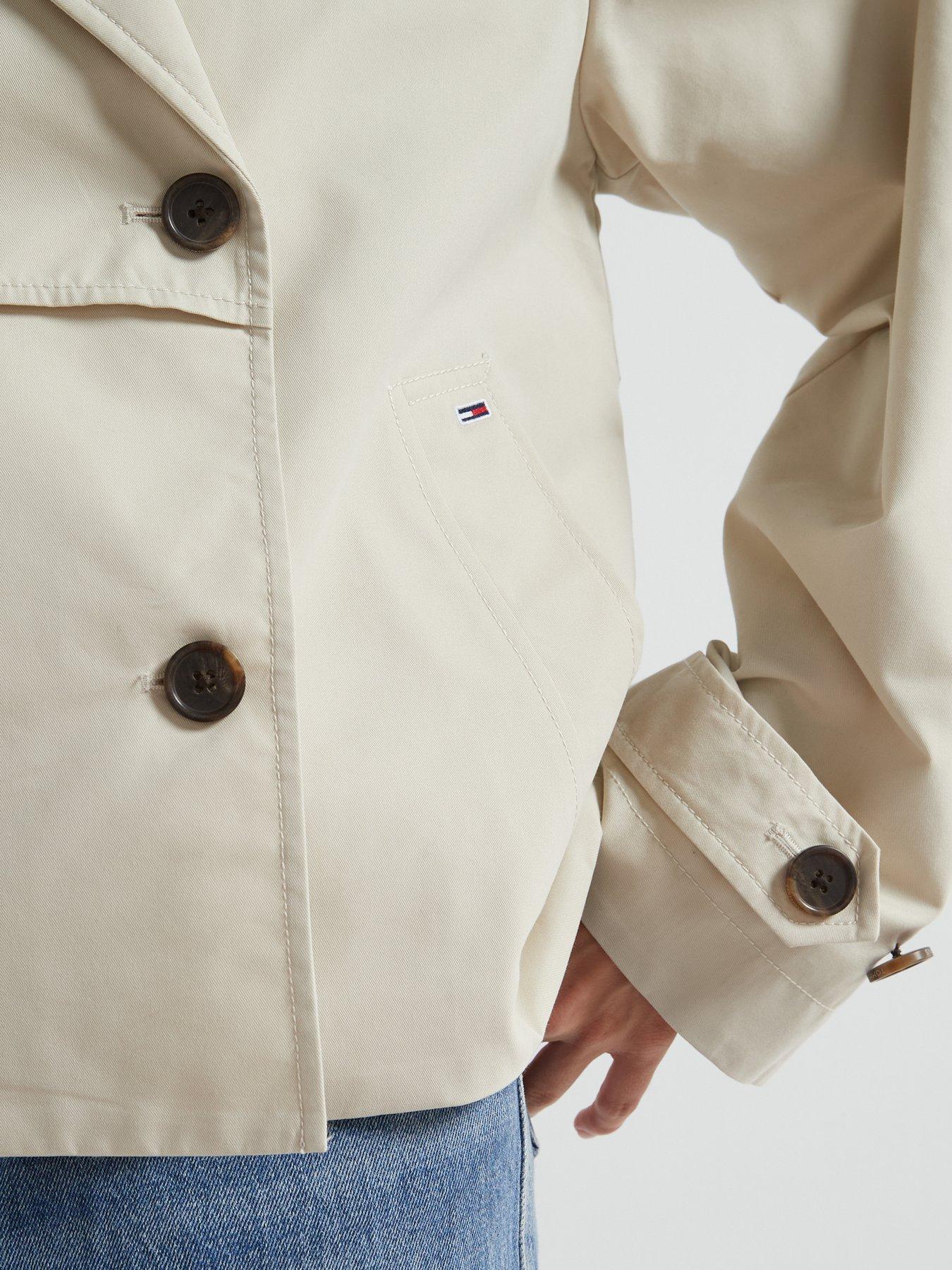 Image 5 of 6 of Tommy Jeans Cropped Trench Coat - Beige