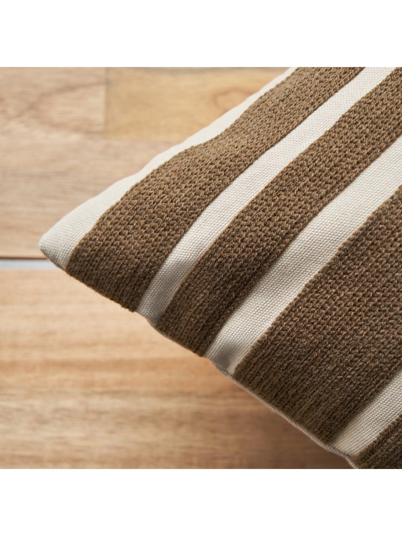  image of very-home-geo-woven-cushion-brown