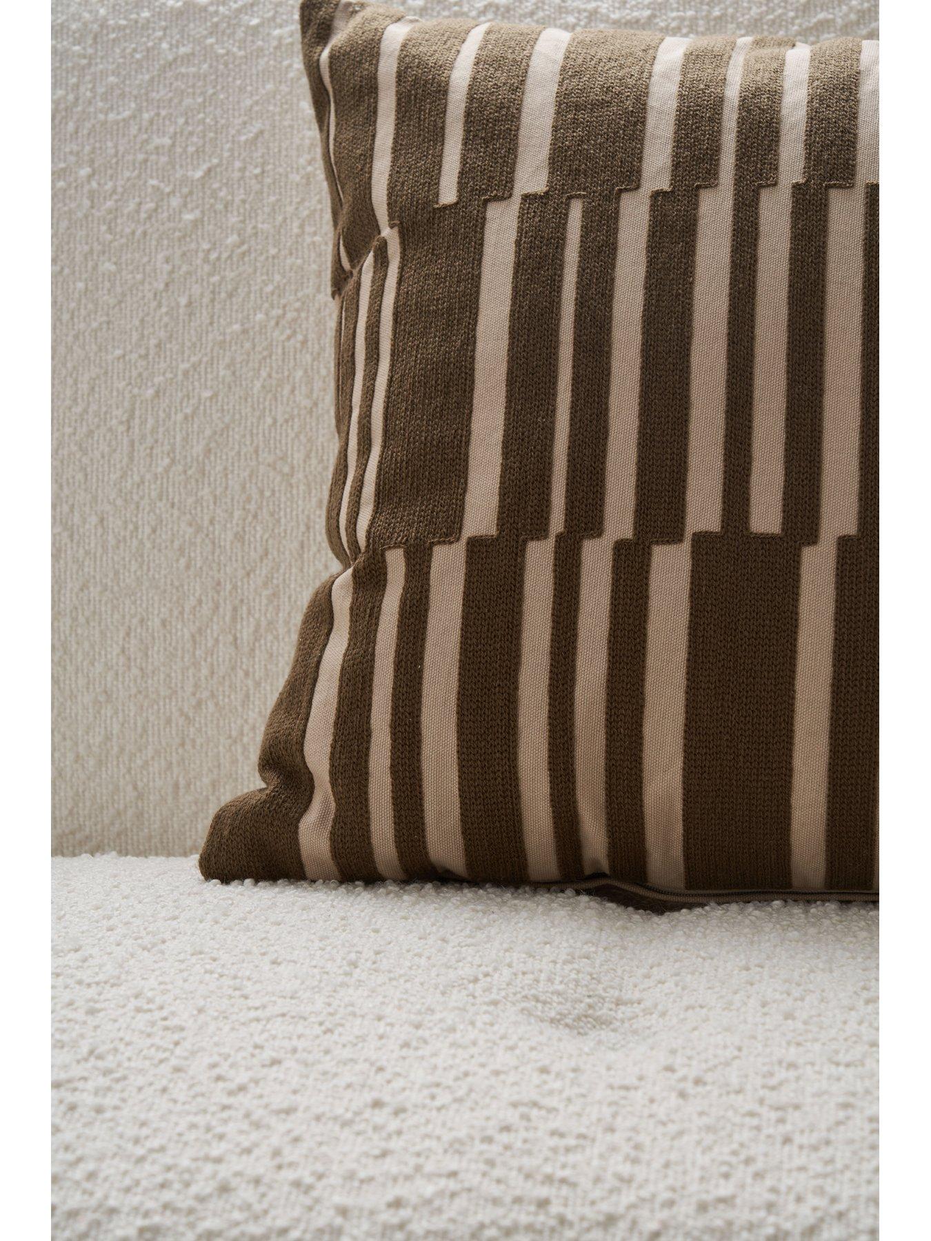  image of very-home-geo-woven-cushion-brown