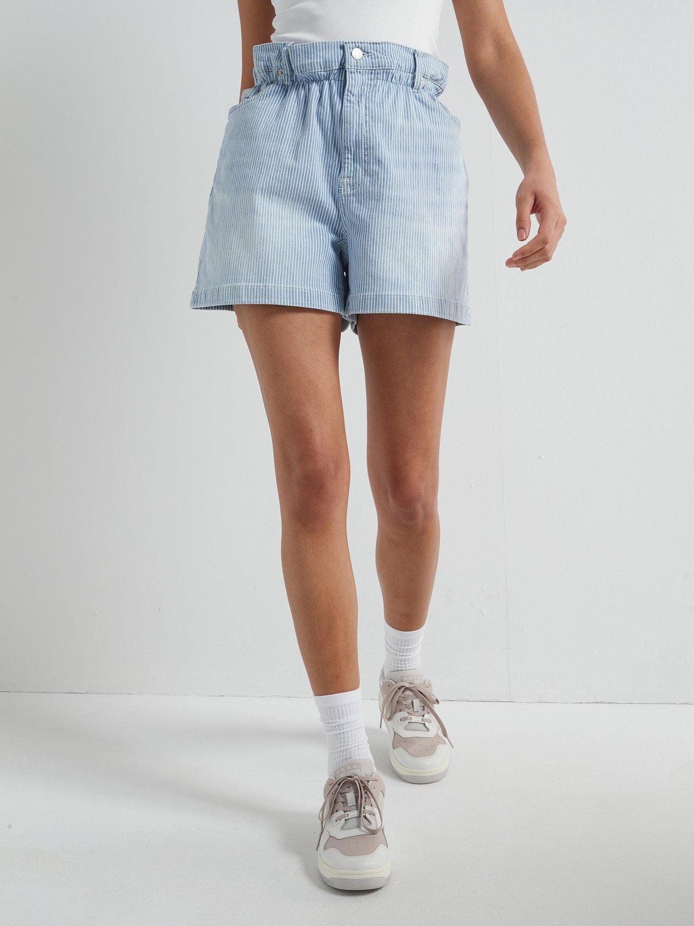 tommy-jeans-paperbag-waist-denim-shorts-blue