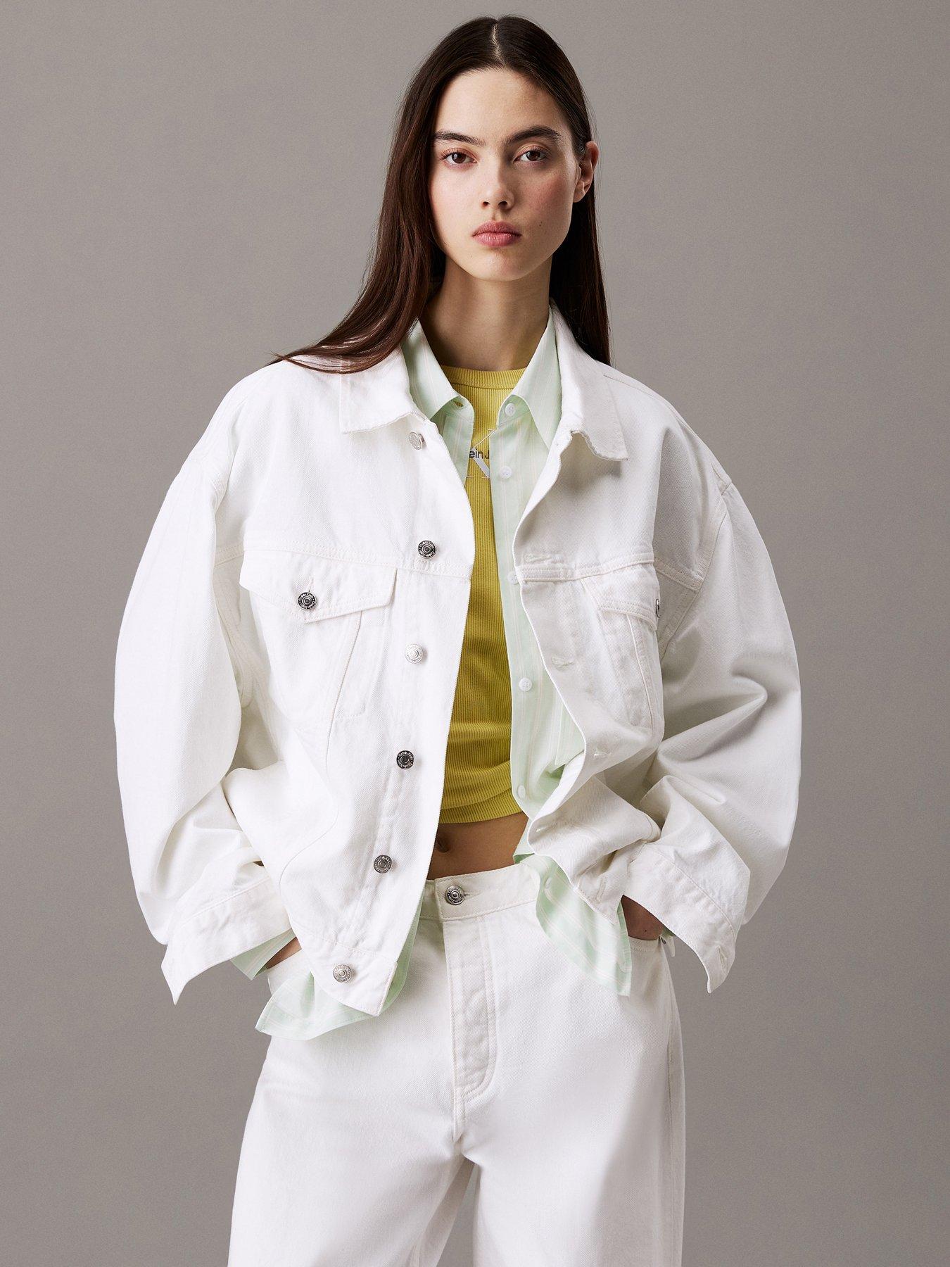 undefined Boxy Denim Jacket - White