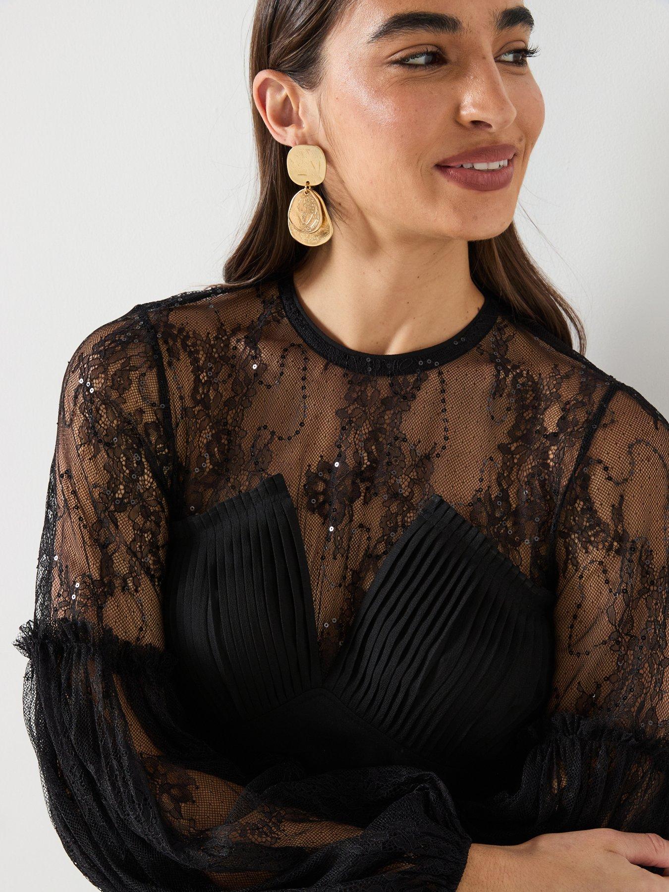 River Island Lace Hybrid Dress - Black | Littlewoods