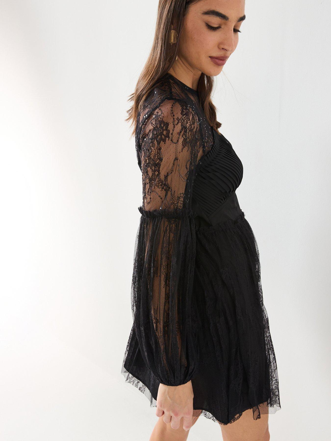 River Island Lace Hybrid Dress - Black | Littlewoods