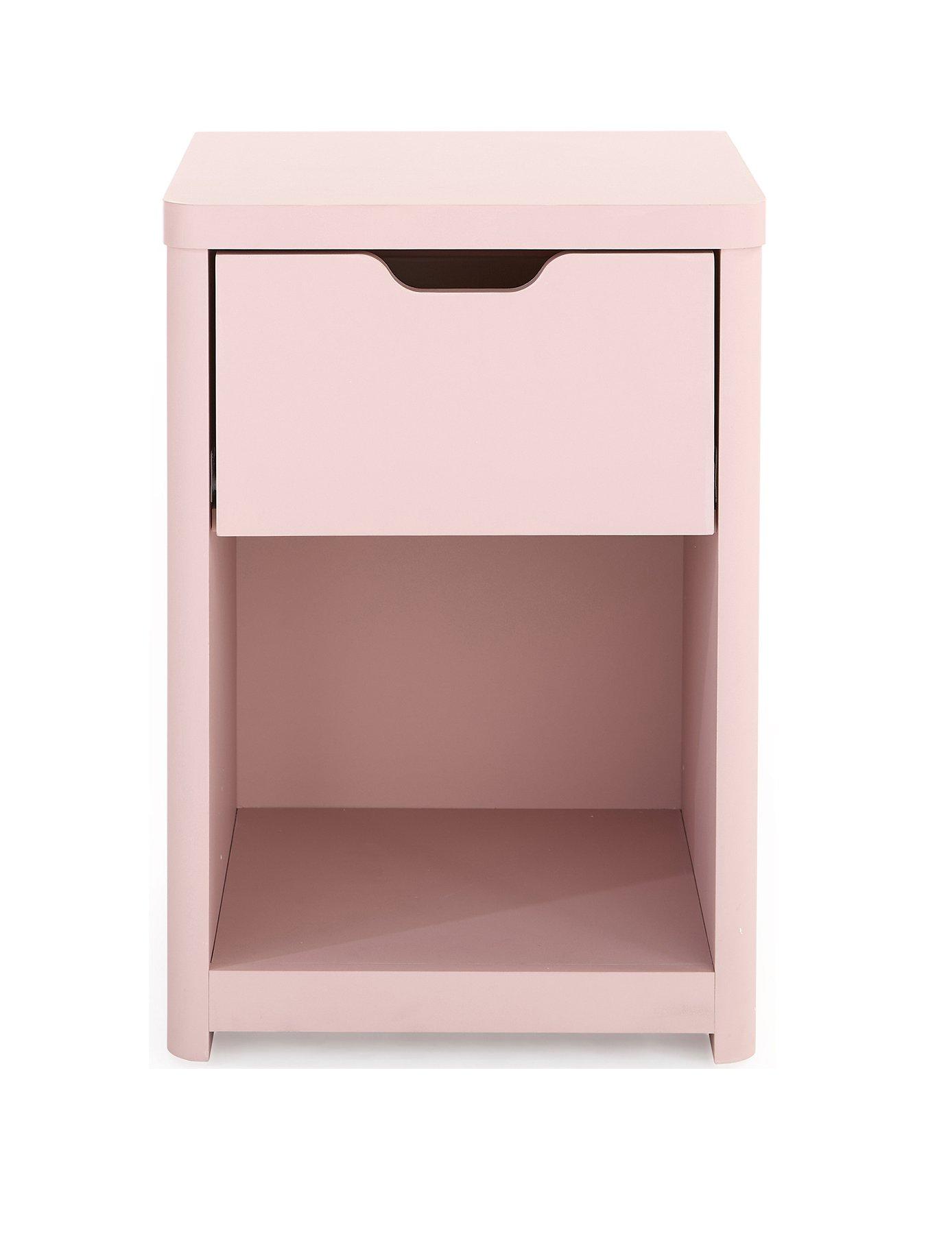  image of very-home-aspen-1-drawer-bedside-chest-pink