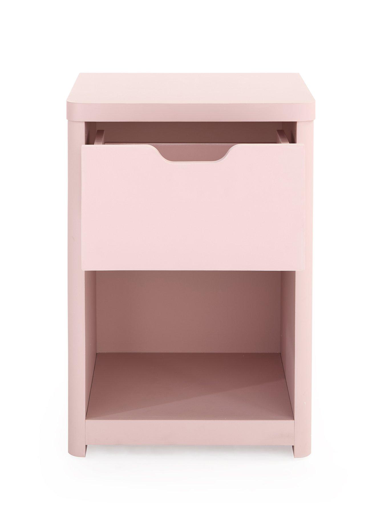 image of very-home-aspen-1-drawer-bedside-chest-pink
