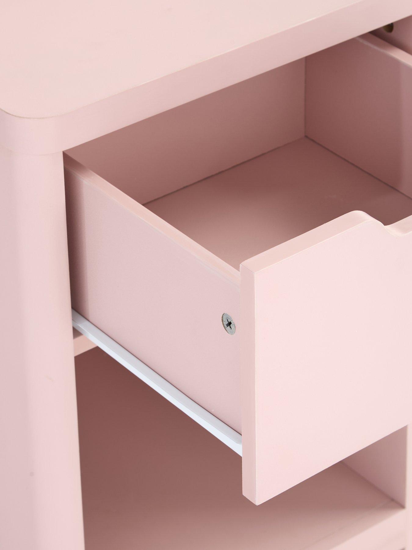  image of very-home-aspen-1-drawer-bedside-chest-pink