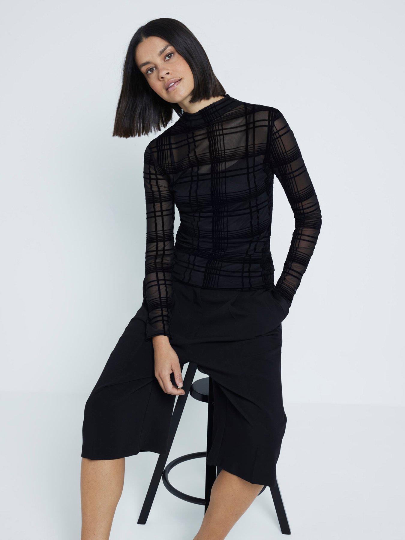 undefined Flock Mesh Top - Black