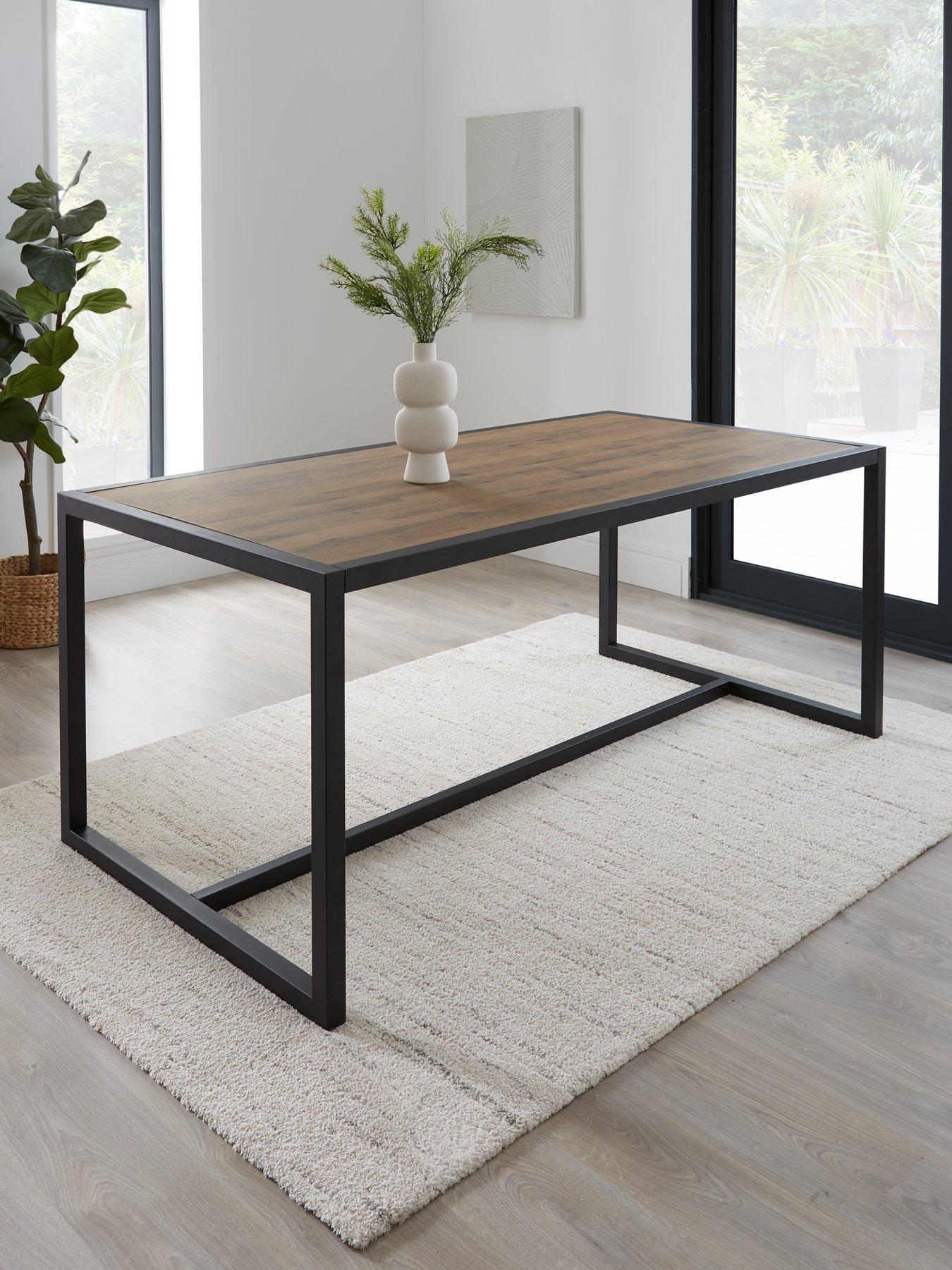 Very Home Harlem Mid Oak and Metal 180 cm Dining Table - FSC® Certified