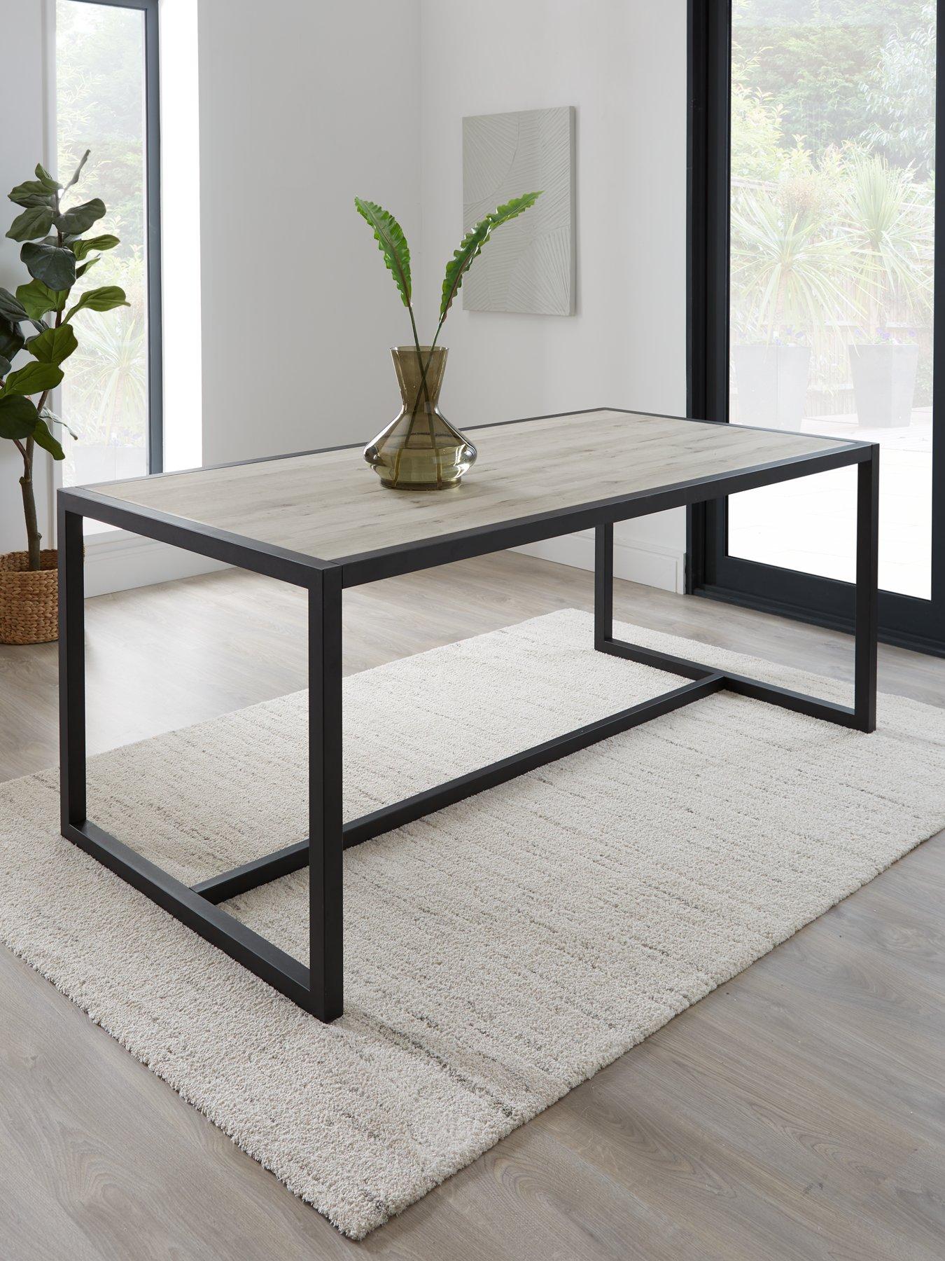front image of very-home-harlem-grey-oak-and-metal-180-cm-dining-table-fscreg-certified