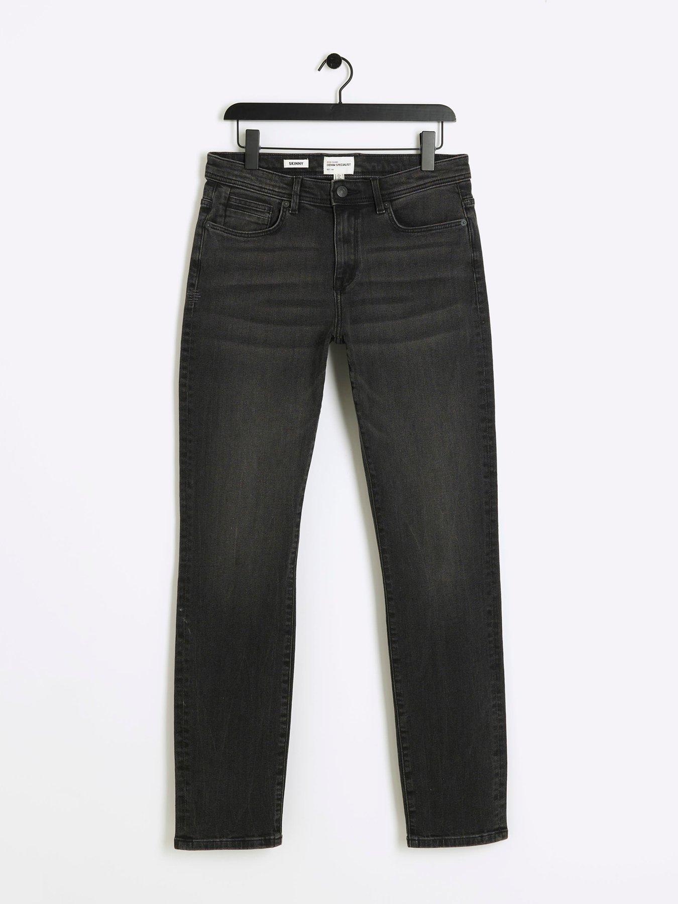 Image 5 of 6 of River Island Fabio Washed Skinny Fit Jeans - Black