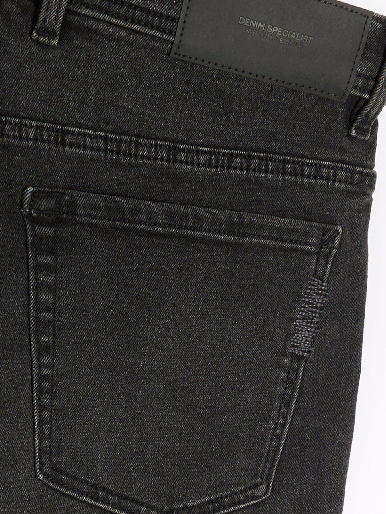 Image 6 of 6 of River Island Fabio Washed Skinny Fit Jeans - Black
