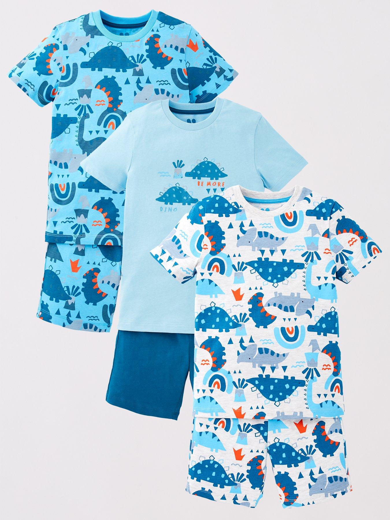 mini-v-by-very-boys-3-pack-dinosaur-shorts-pyjama-sets-multi