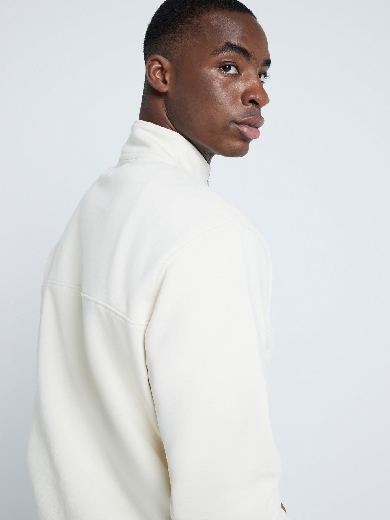 Image 2 of 4 of River Island Essential Funnel 1/4 Zip Sweat Top - Cream