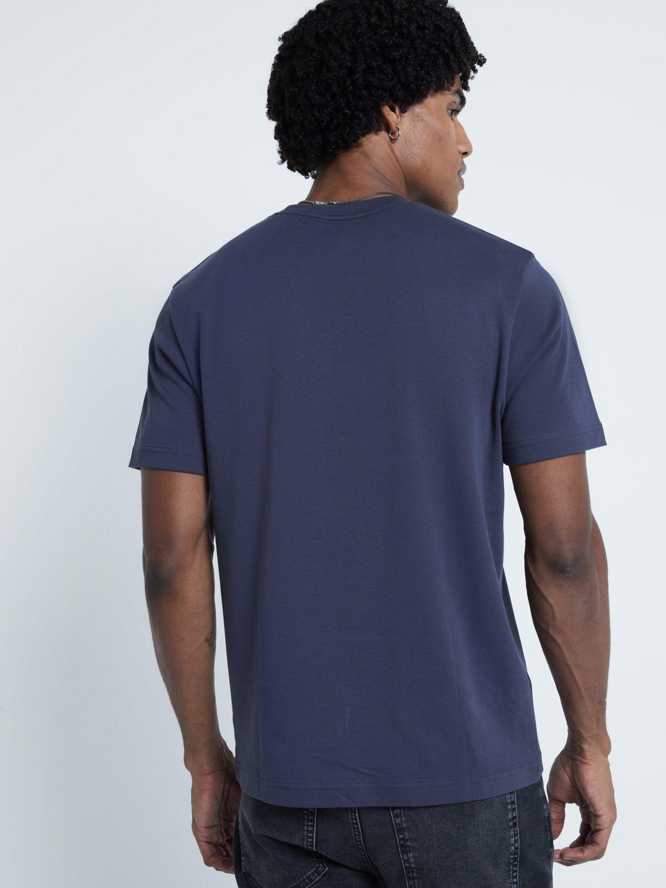  image of river-island-short-sleeve-ri-studio-slim-t-shirt-dark-grey