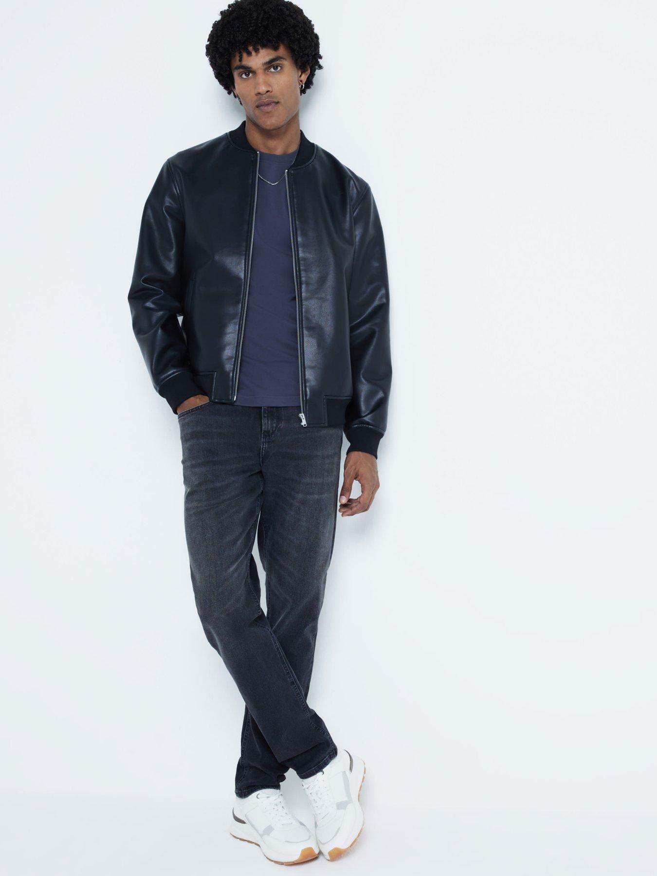  image of river-island-short-sleeve-ri-studio-slim-t-shirt-dark-grey